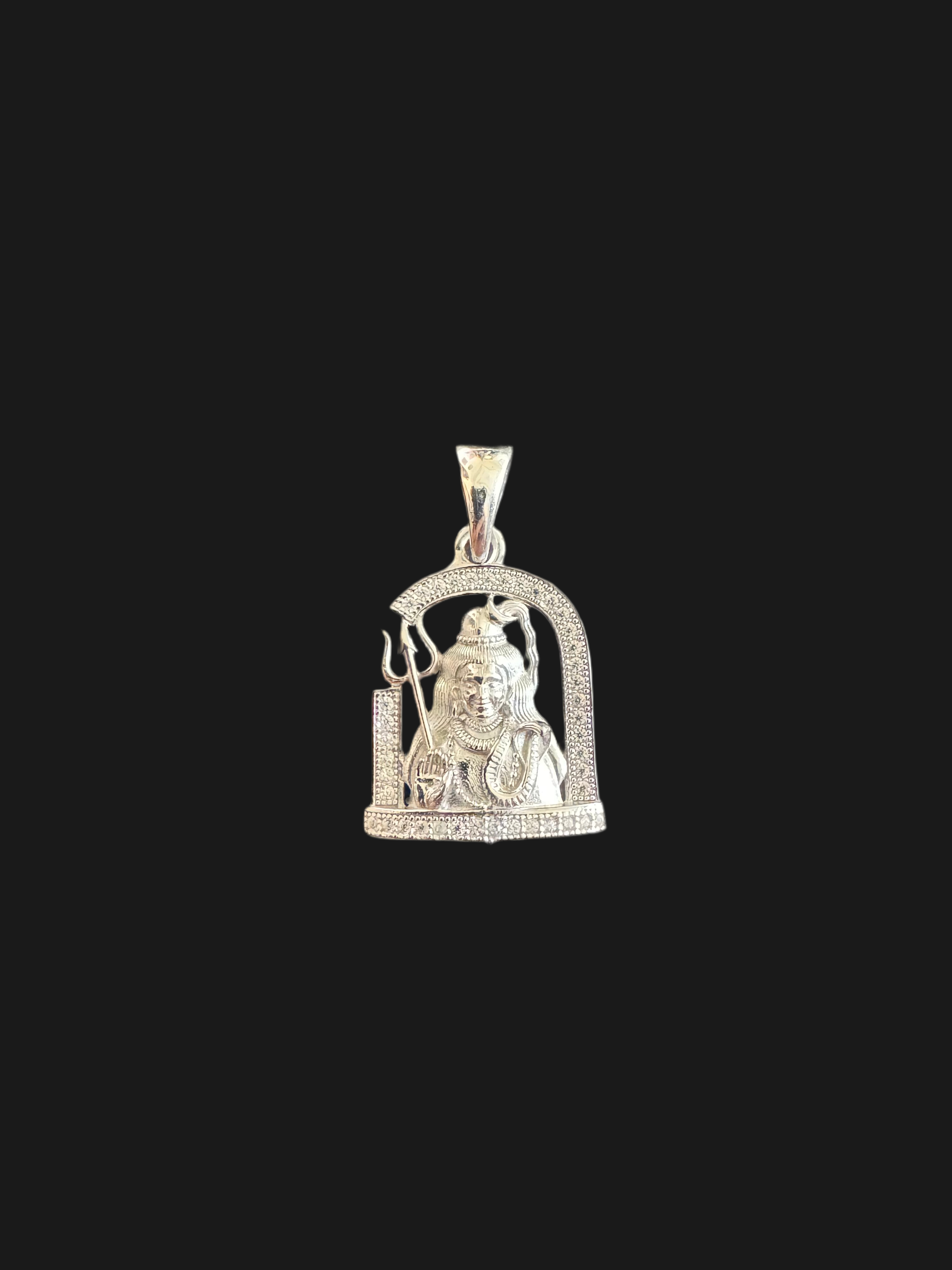 92.5 Silver Unisex Shiva Pendant (Without Chain)