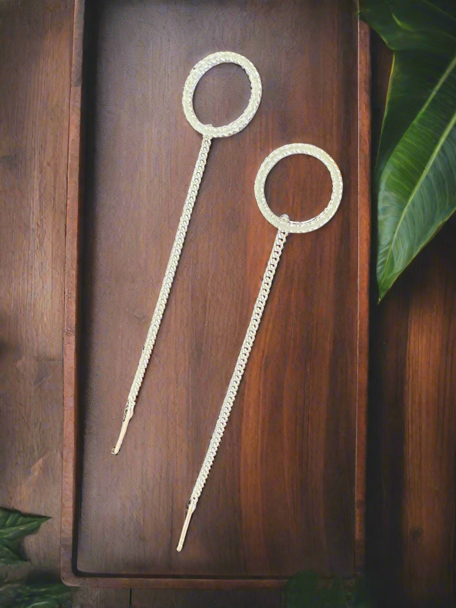 Jyoti Chakra Handcrafted 92.5 Silver Sui Dhaga Threader Earrings