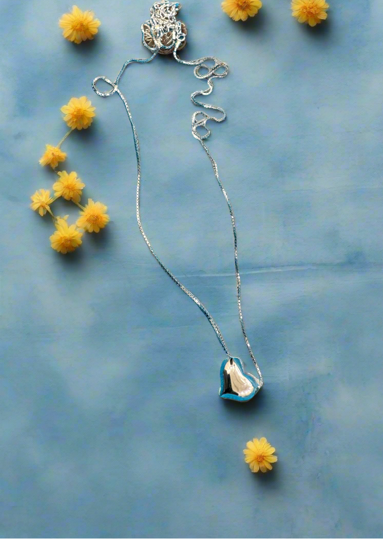 92.5 Silver Heart Pendant Minimalistic Necklace