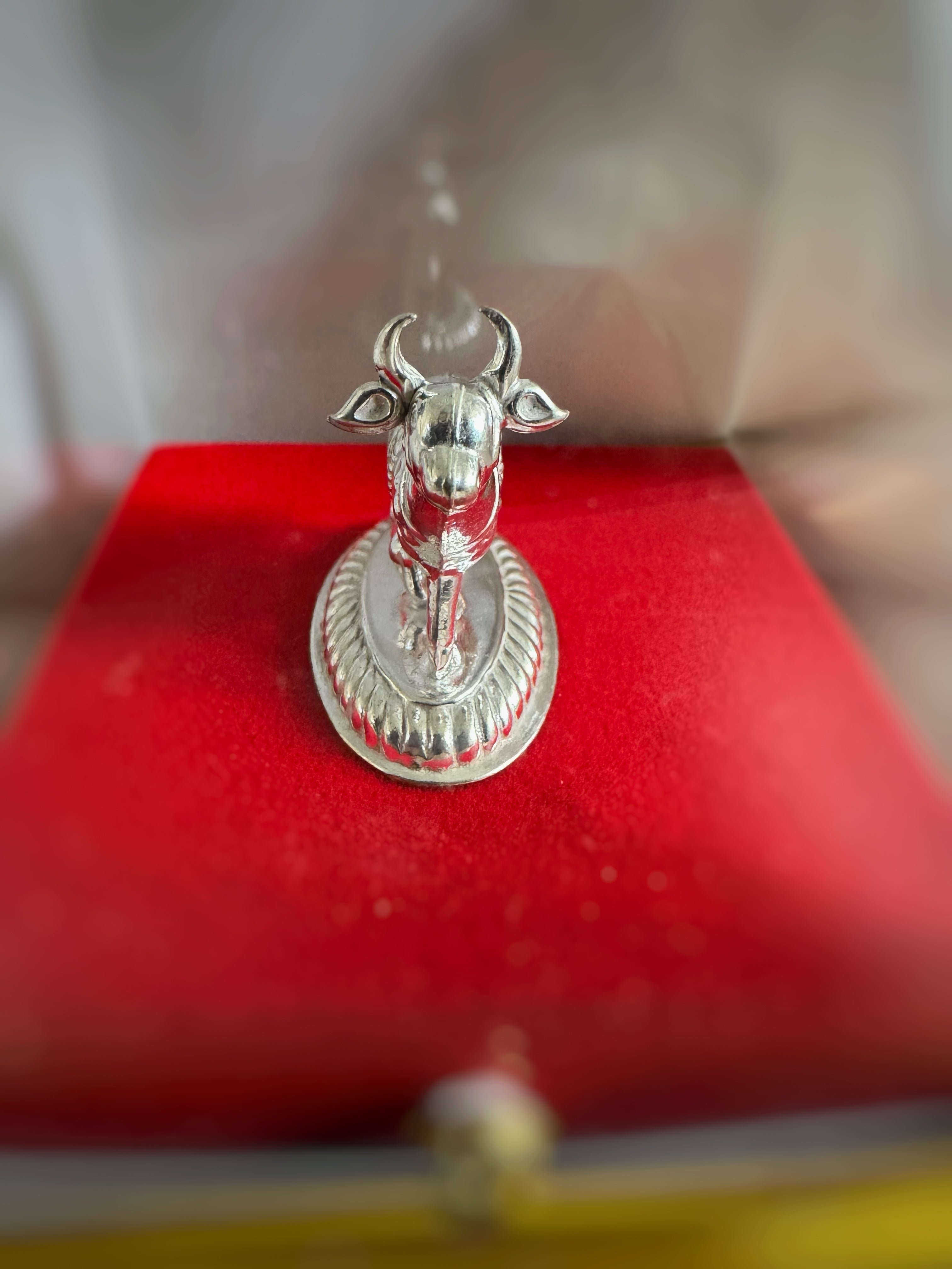 Kamdhenu Cow with Calf Idol (500 Silver)