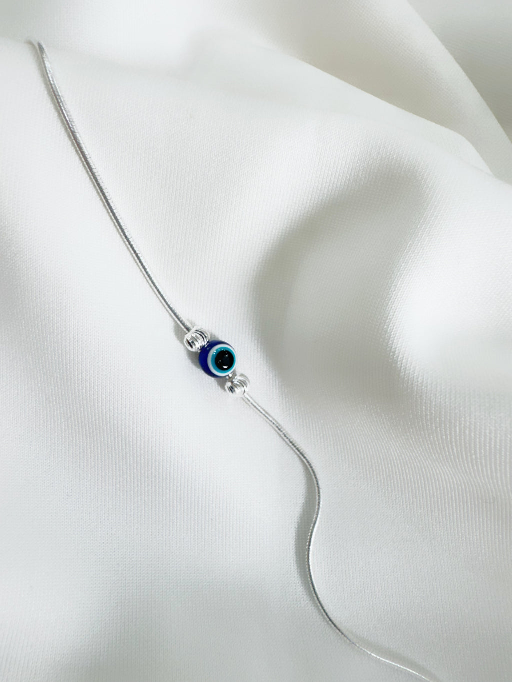 Evil Eye 92.5 Lightweight Silver Anklet