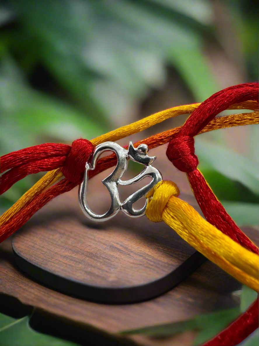 92.5 Silver OM Rakhi - Handcrafted