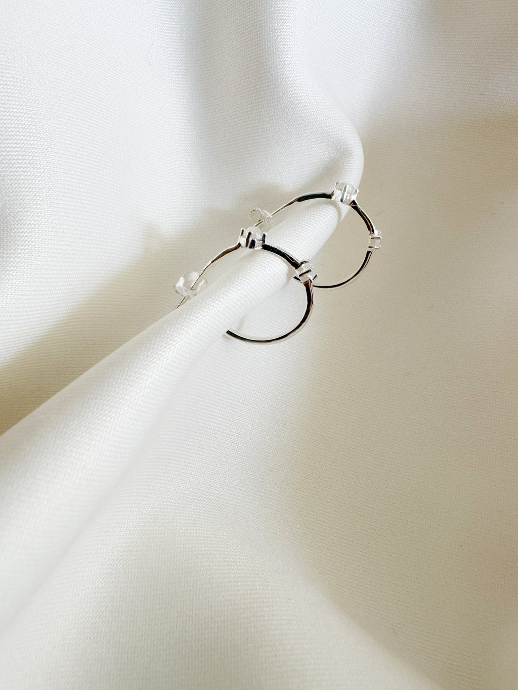 92.5 Silver Small Half Loop Earrings