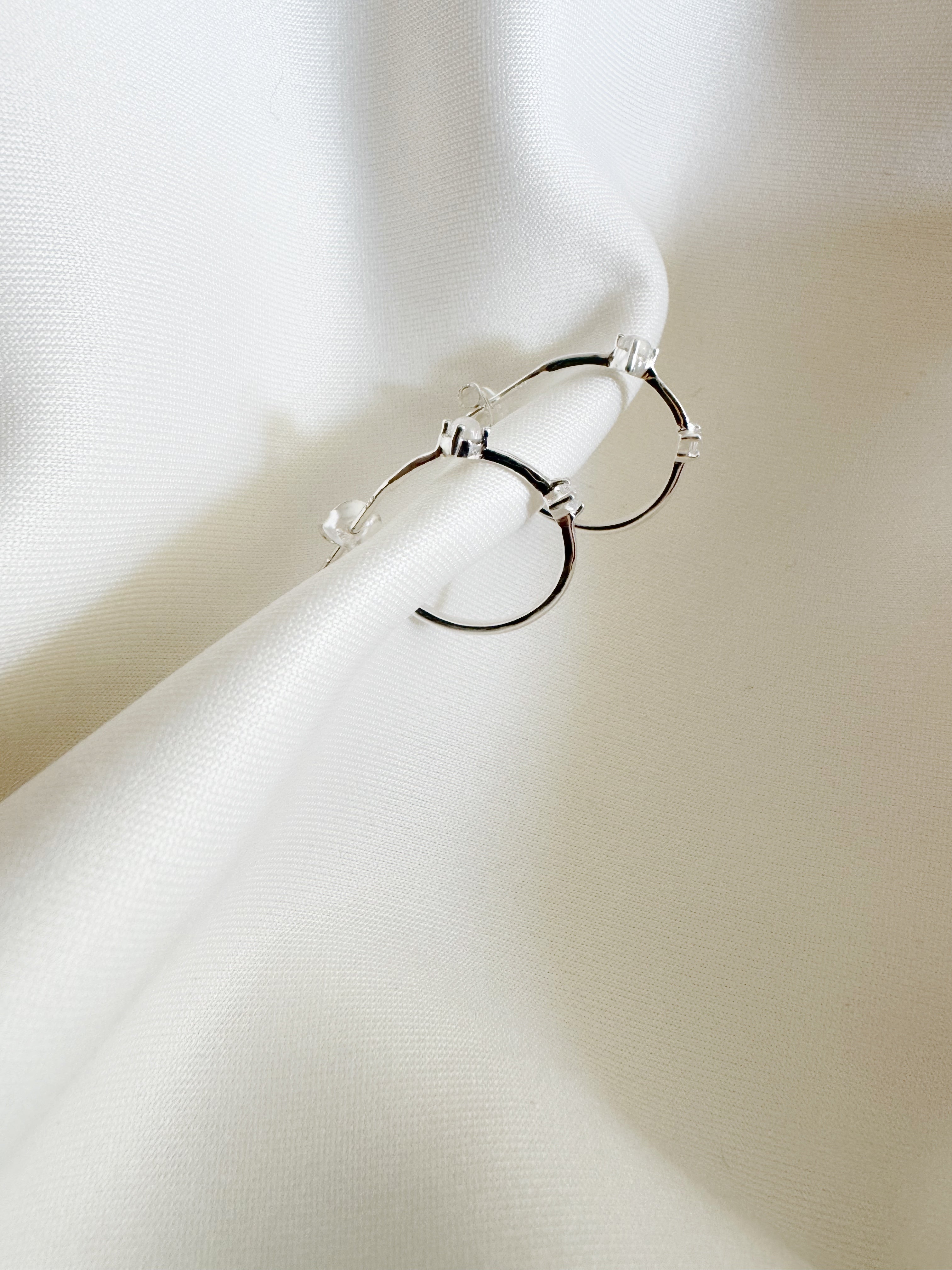 92.5 Silver Small Half Loop Earrings