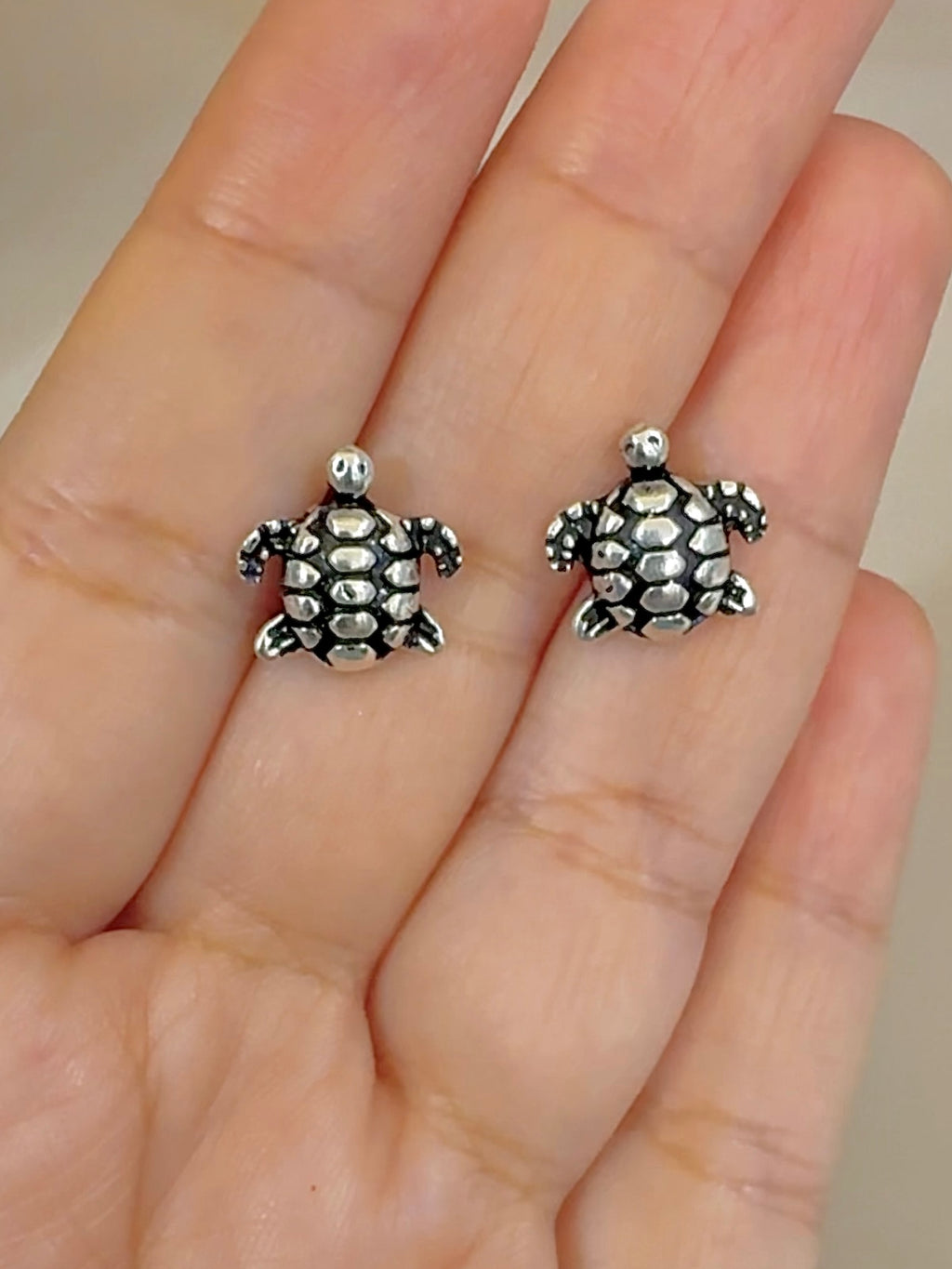 Sagarika – Turtle Stud 92.5 Silver Statement Earrings