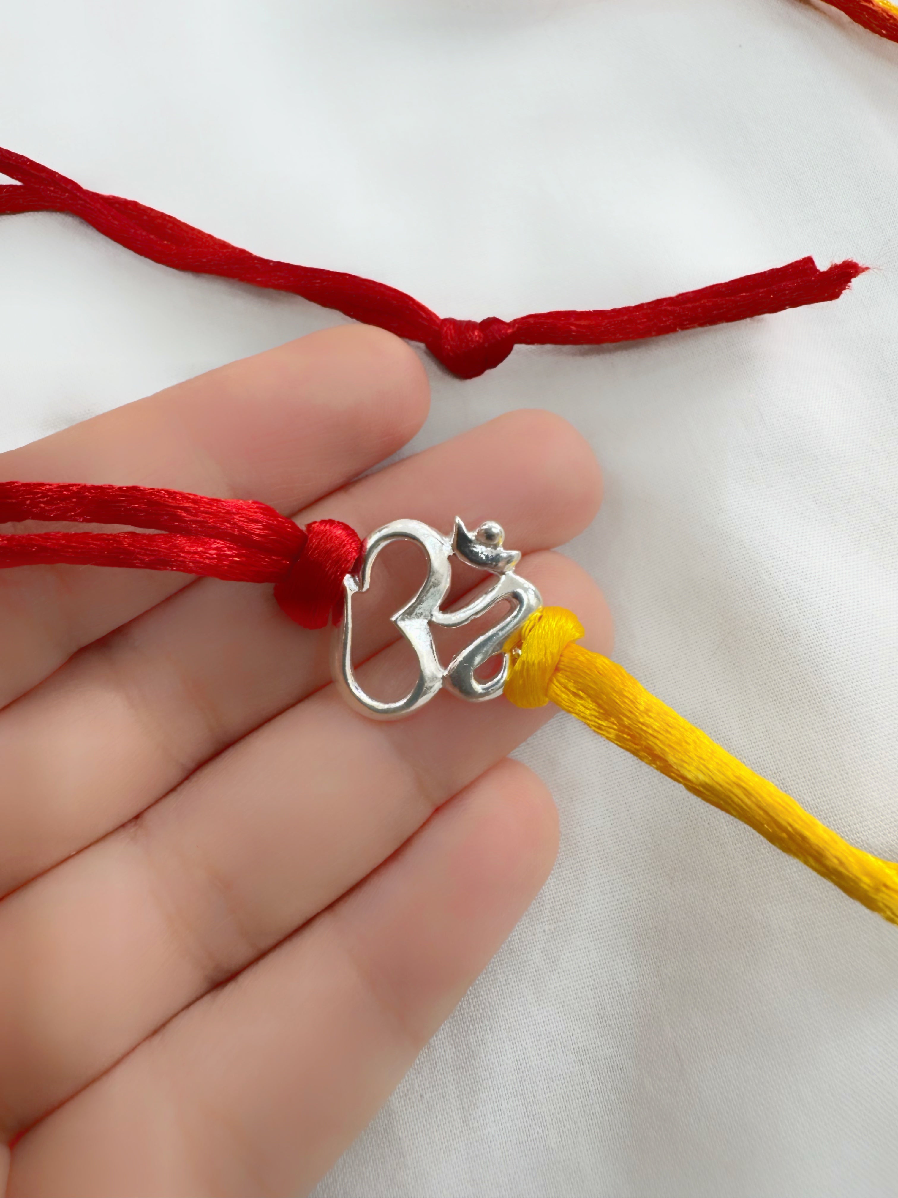 92.5 Silver OM Rakhi - Handcrafted