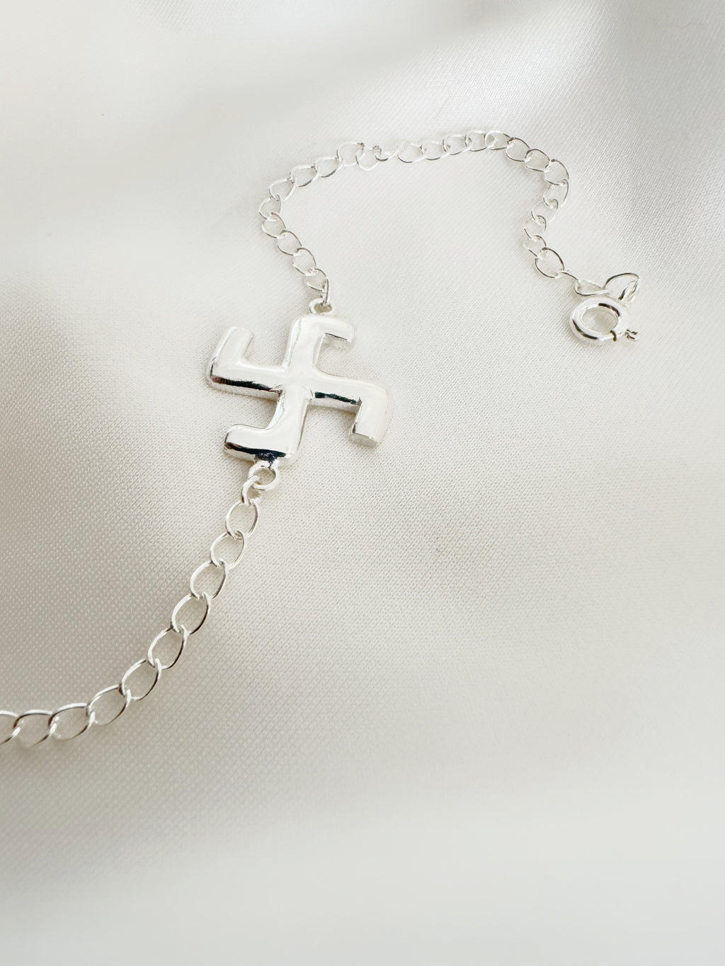 Swastik Shuddhi Handcrafted Rakhi in Pure 92.5 Silver