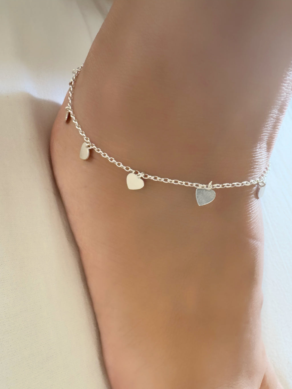 Sagarika – Little Hearts Anklet 92.5 Silver (Single Piece)