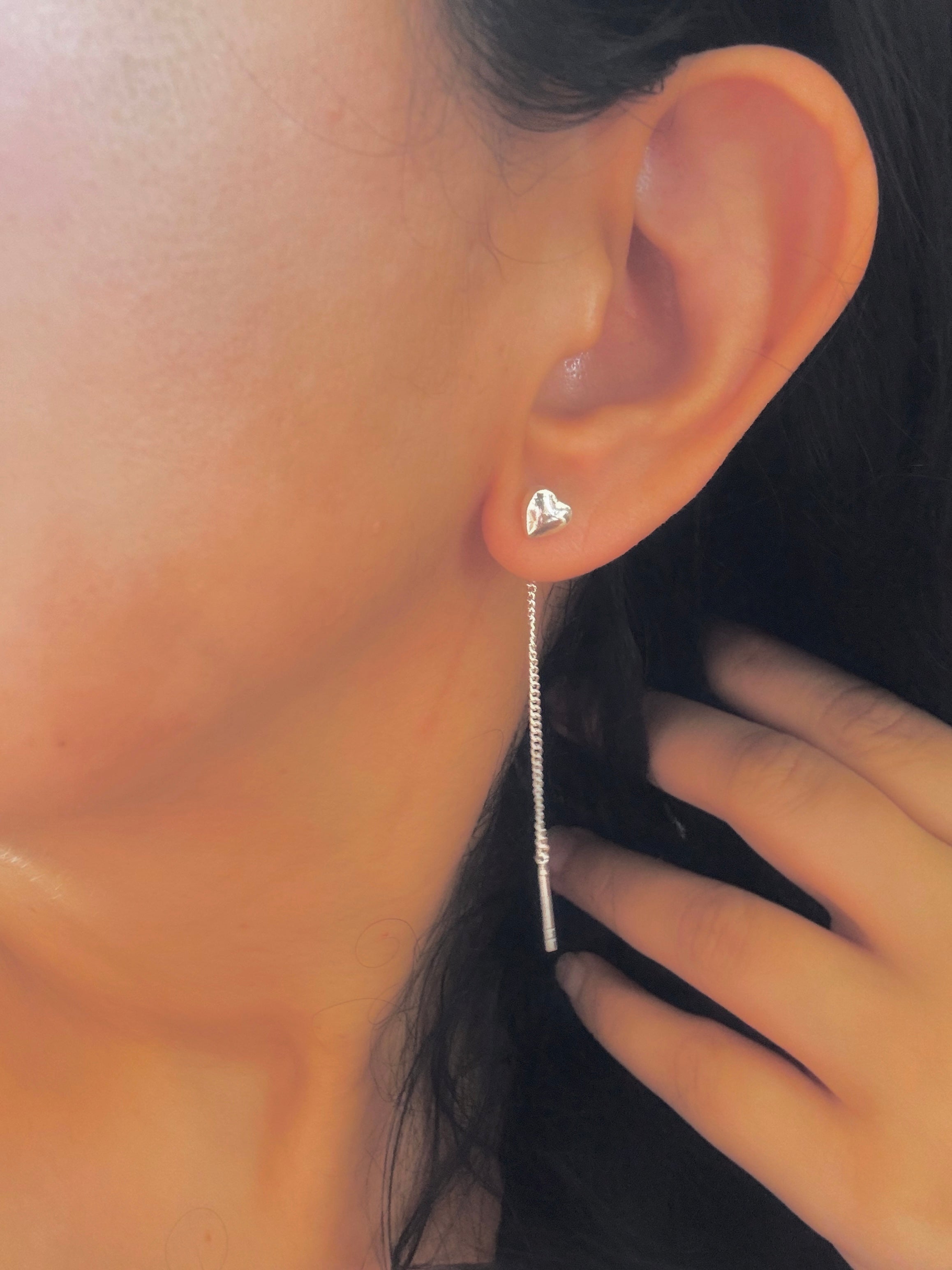 Dil ka Rishta Handcrafted 92.5 Silver Sui Dhaga Threader Earrings