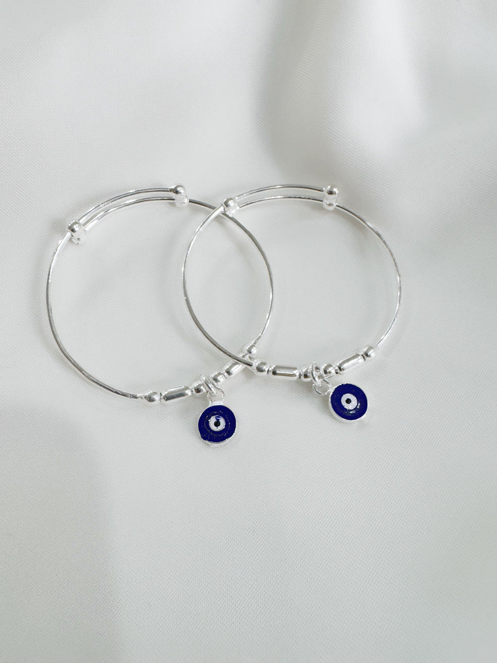 92.5 Silver Evil Eye Adjustable Size Nazaria Set for Kids