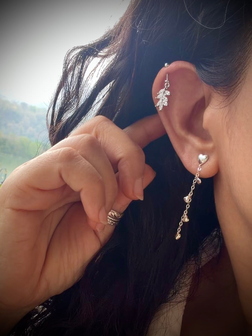 Silver 925 Little Hearts Earrings