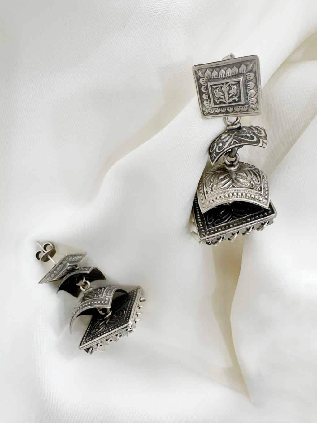 Tribal Rustic Vanika Dangler Earrings 92.5 Silver