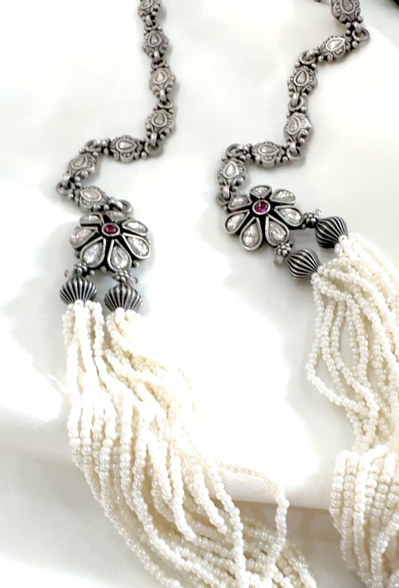 Maharani Phoolmoti Rani Haar Set – 92.5 Silver Temple Jewelry
