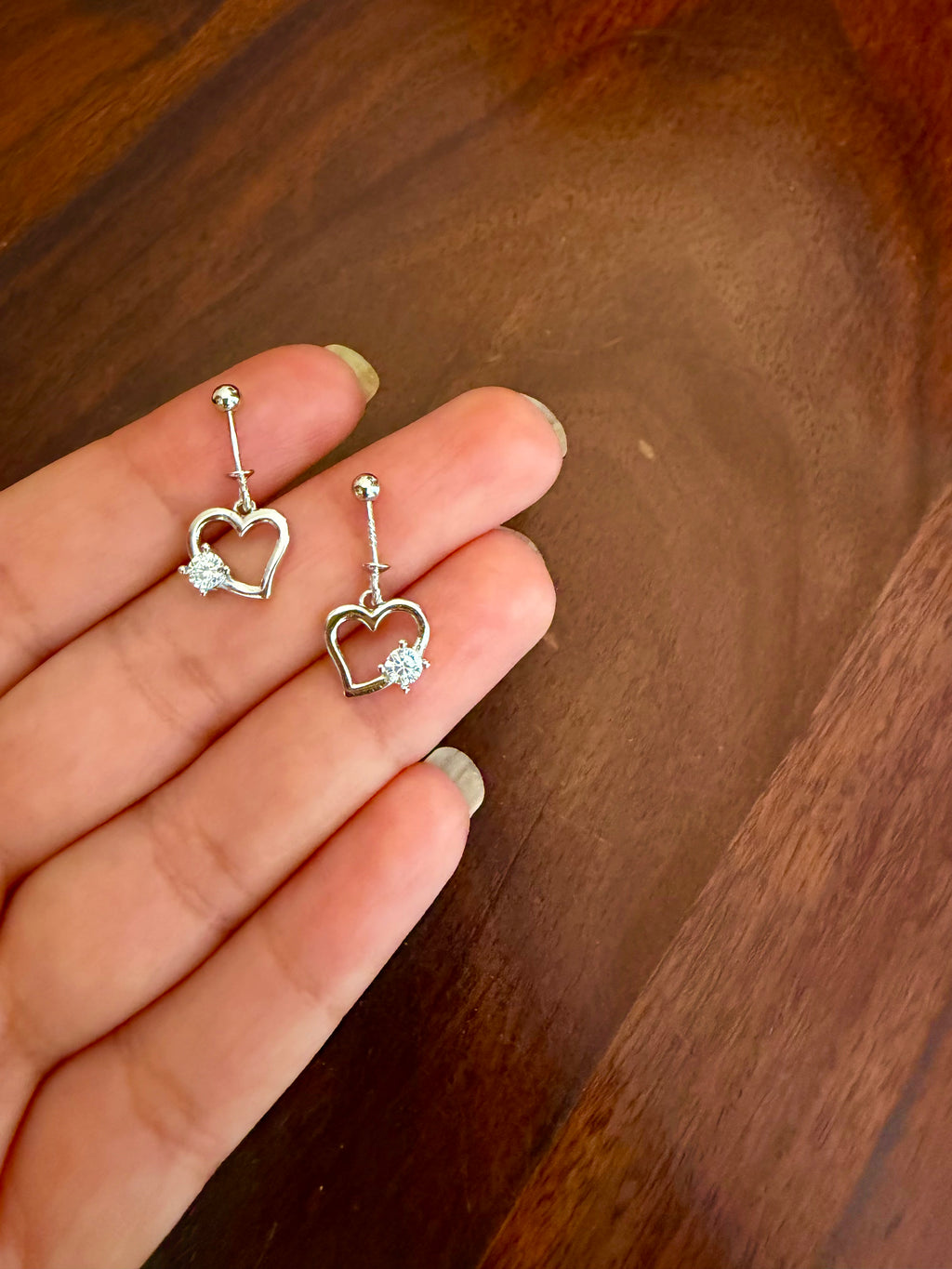 Everyday Bugadi - Heart Line Helix Earrings - 925 Silver - Pair
