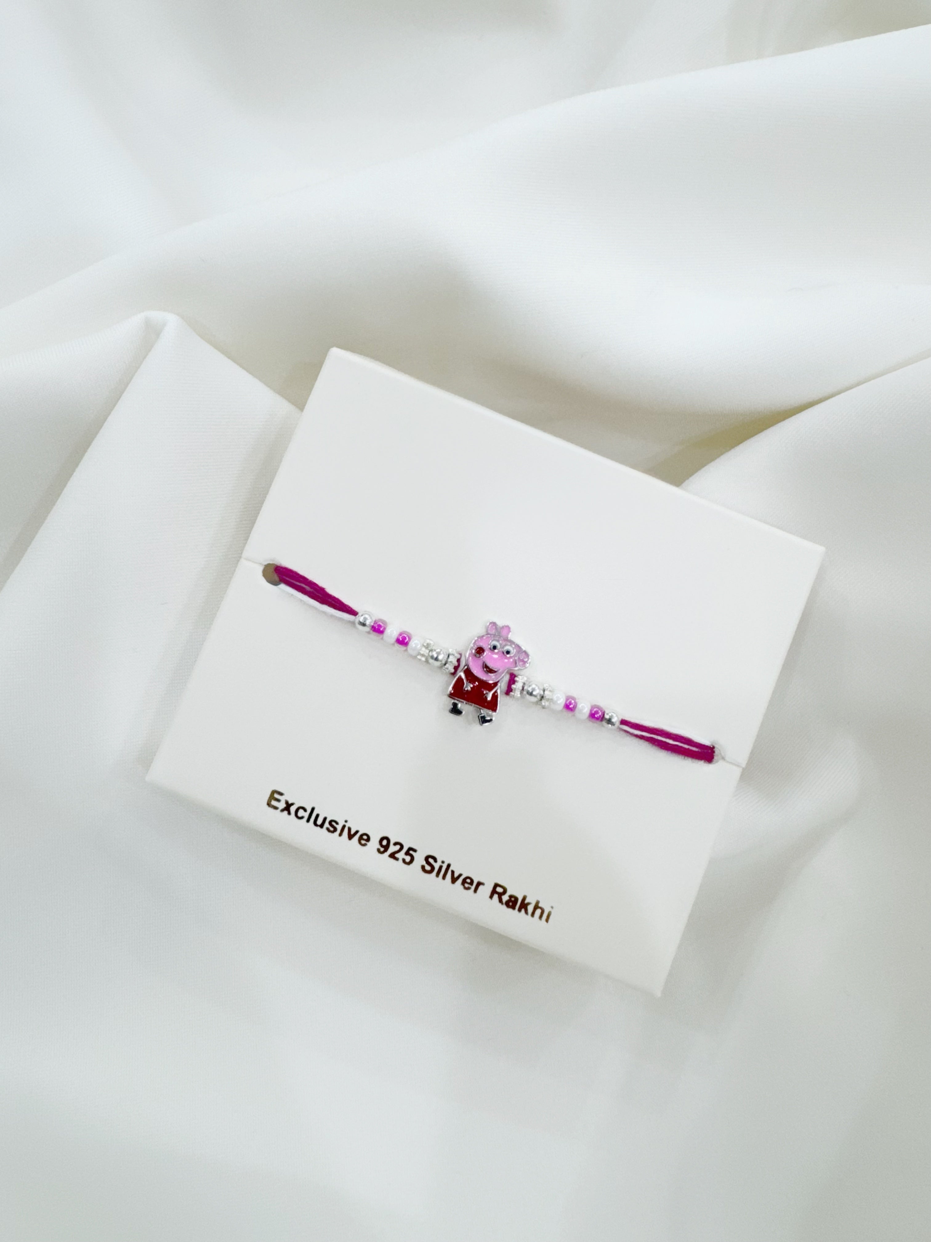 925 Silver Rakhis for Kids - Peppa Pig