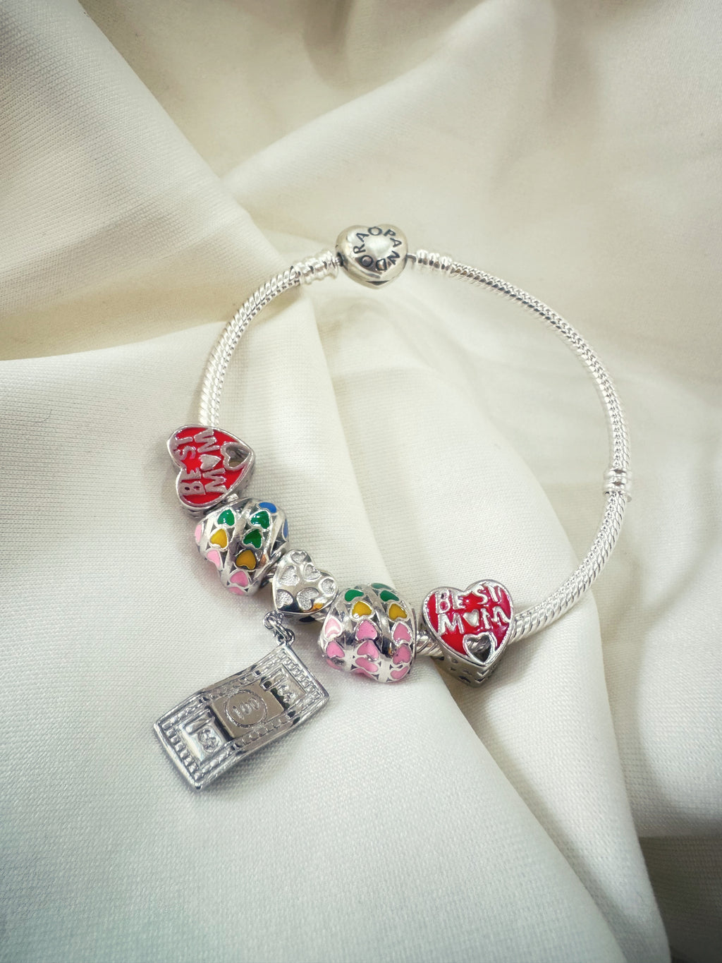 Pandora Best Mom Charms Bracelet 92.5 Silver