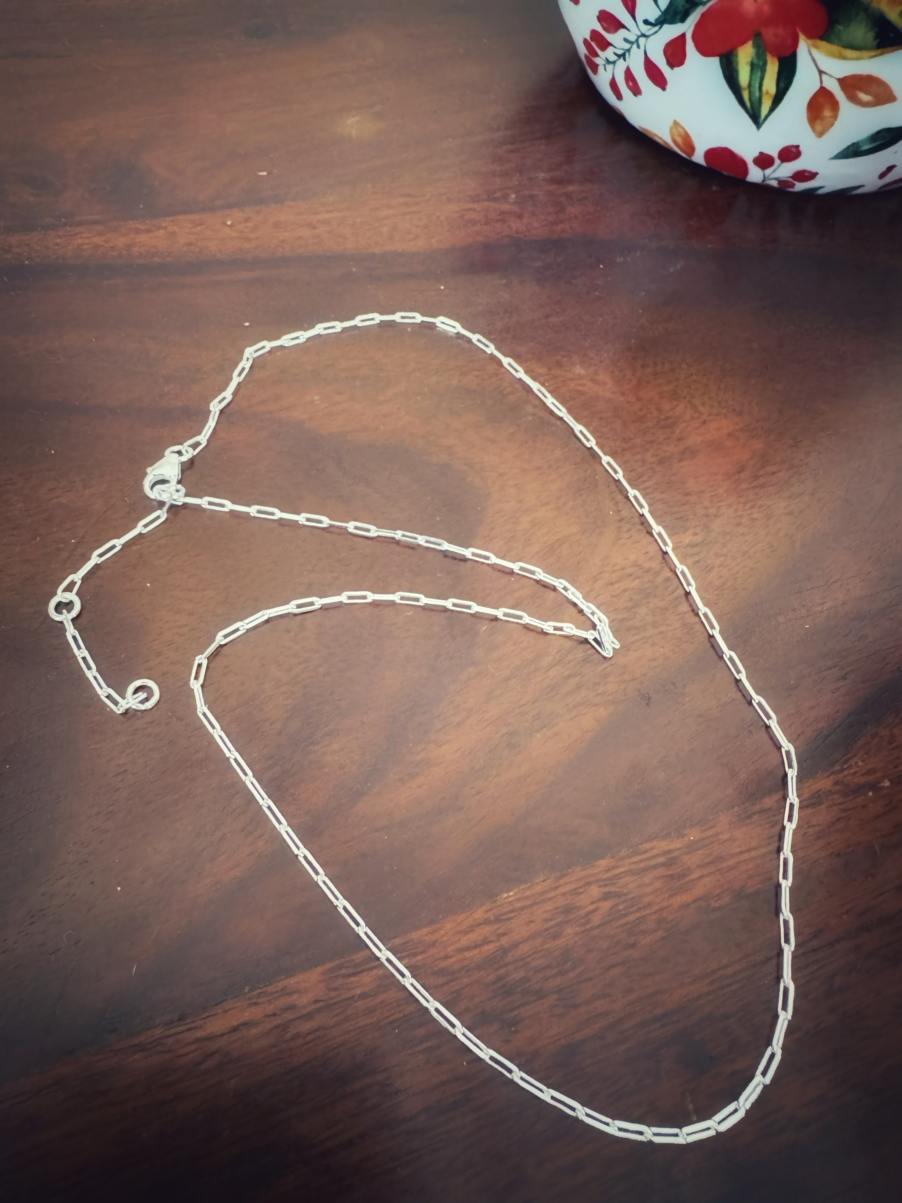 Paperclip Charm 92.5 Silver Chain