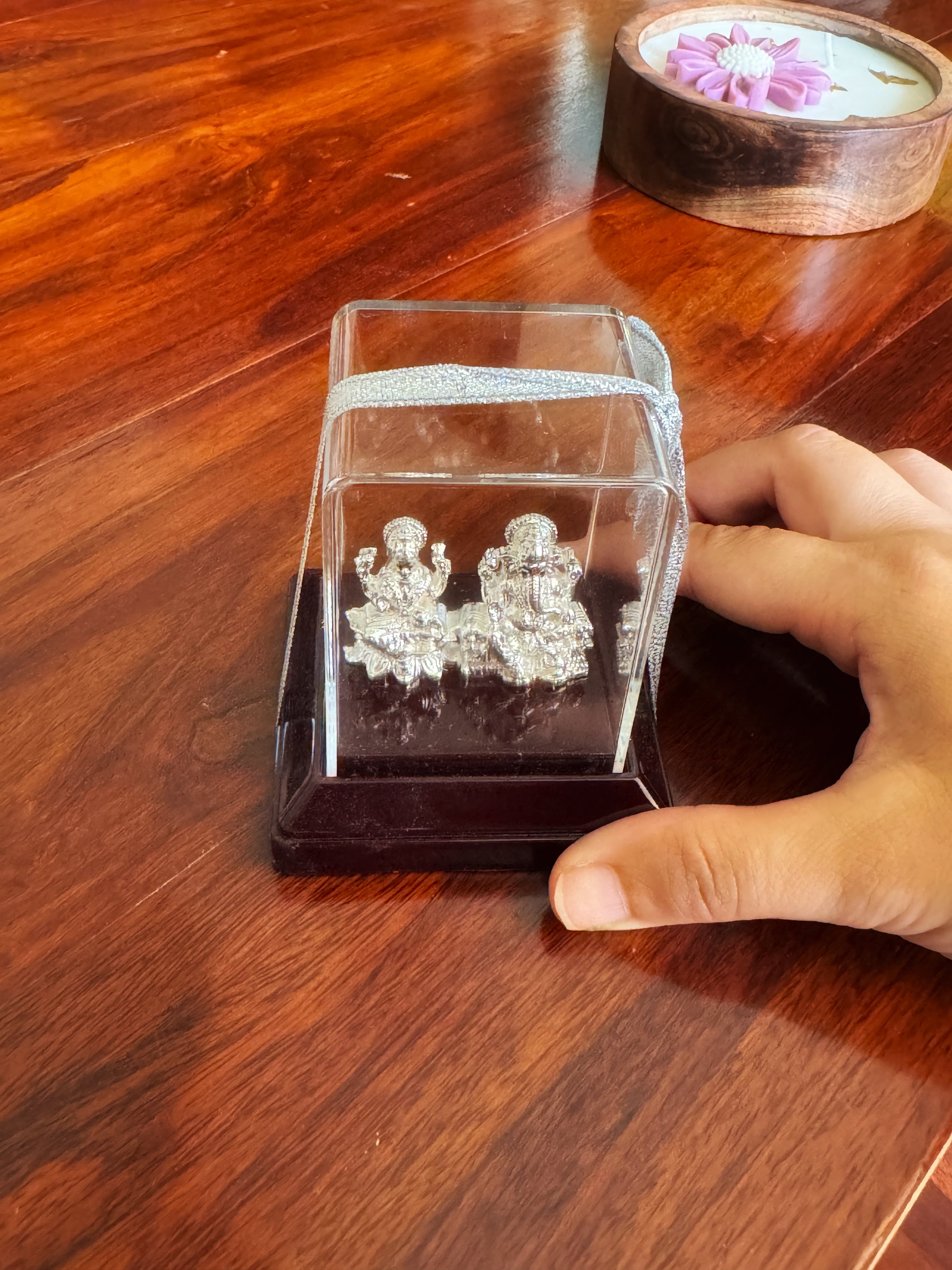Divine Prosperity Duo – Lakshmi Ganesh (Silver-Plated)