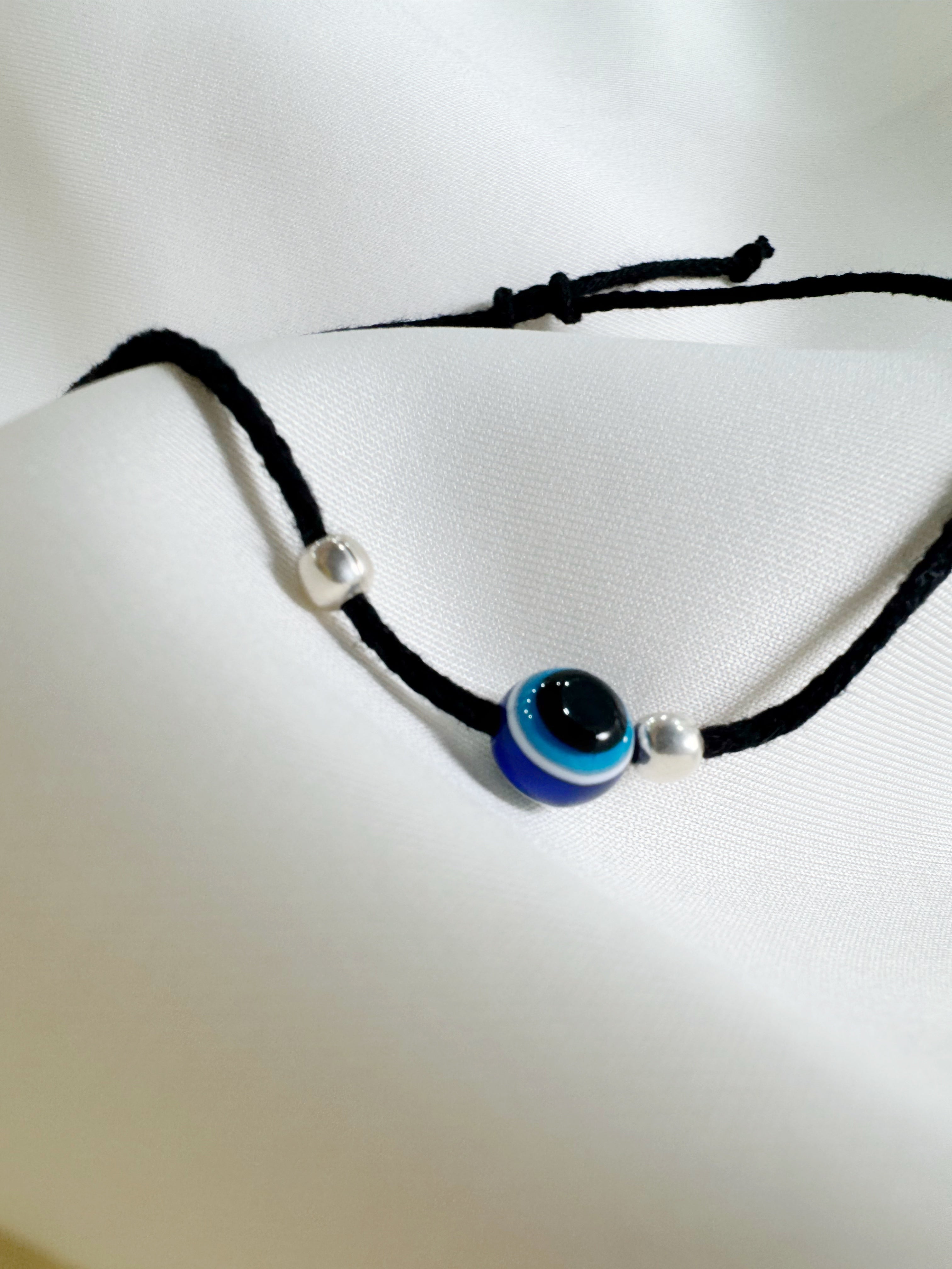 Nazar Raksha Black Thread Anklet - 92.5 Silver Beads