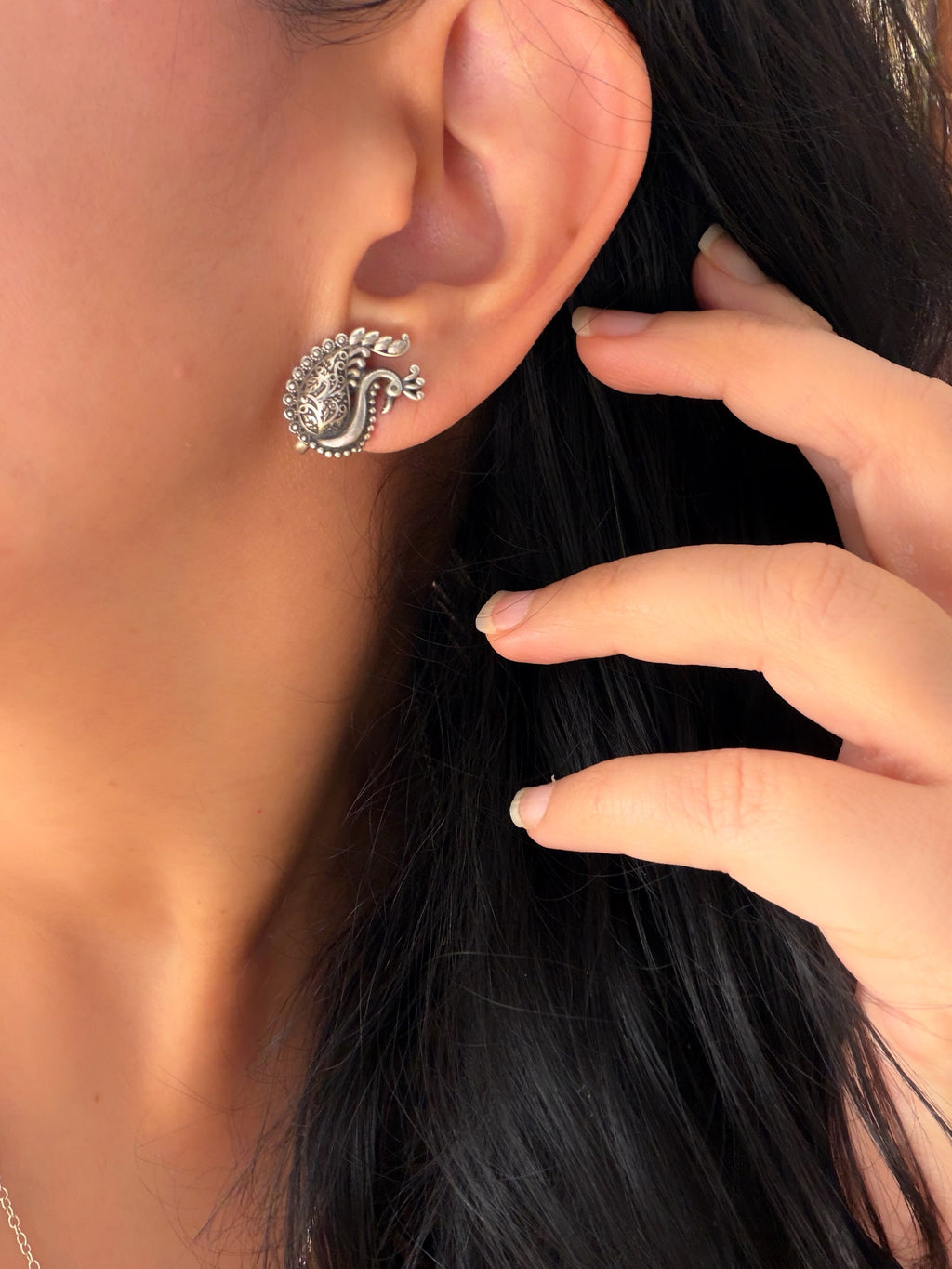 Morni Chitai Jhumkas 925 Silver 3-in-1 Earrings- Handcrafted