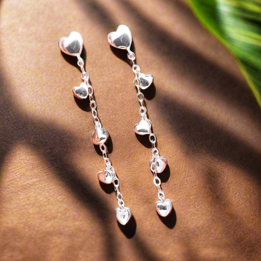 Silver 92.5 Little Hearts Earrings