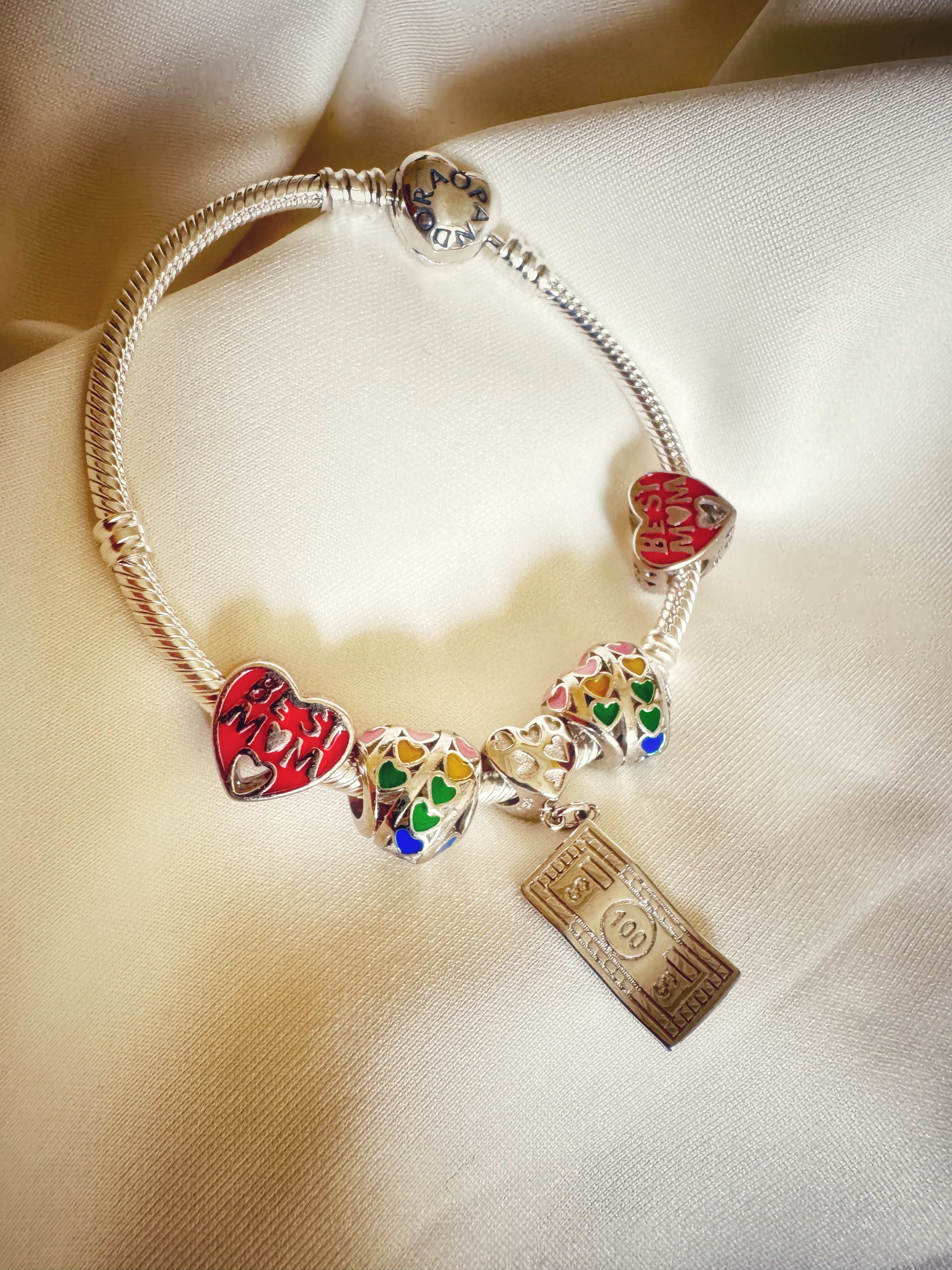Pandora Best Mom Charms Bracelet 92.5 Silver