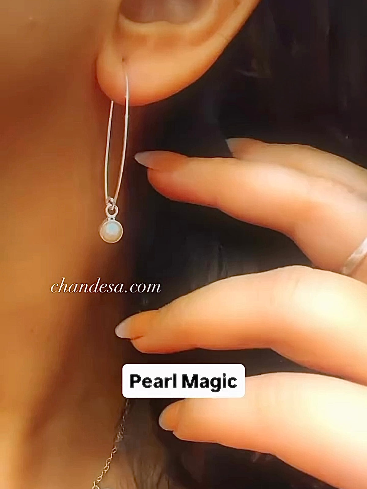 Minimalastic Pearl Arc Drop 925 Silver Earrings