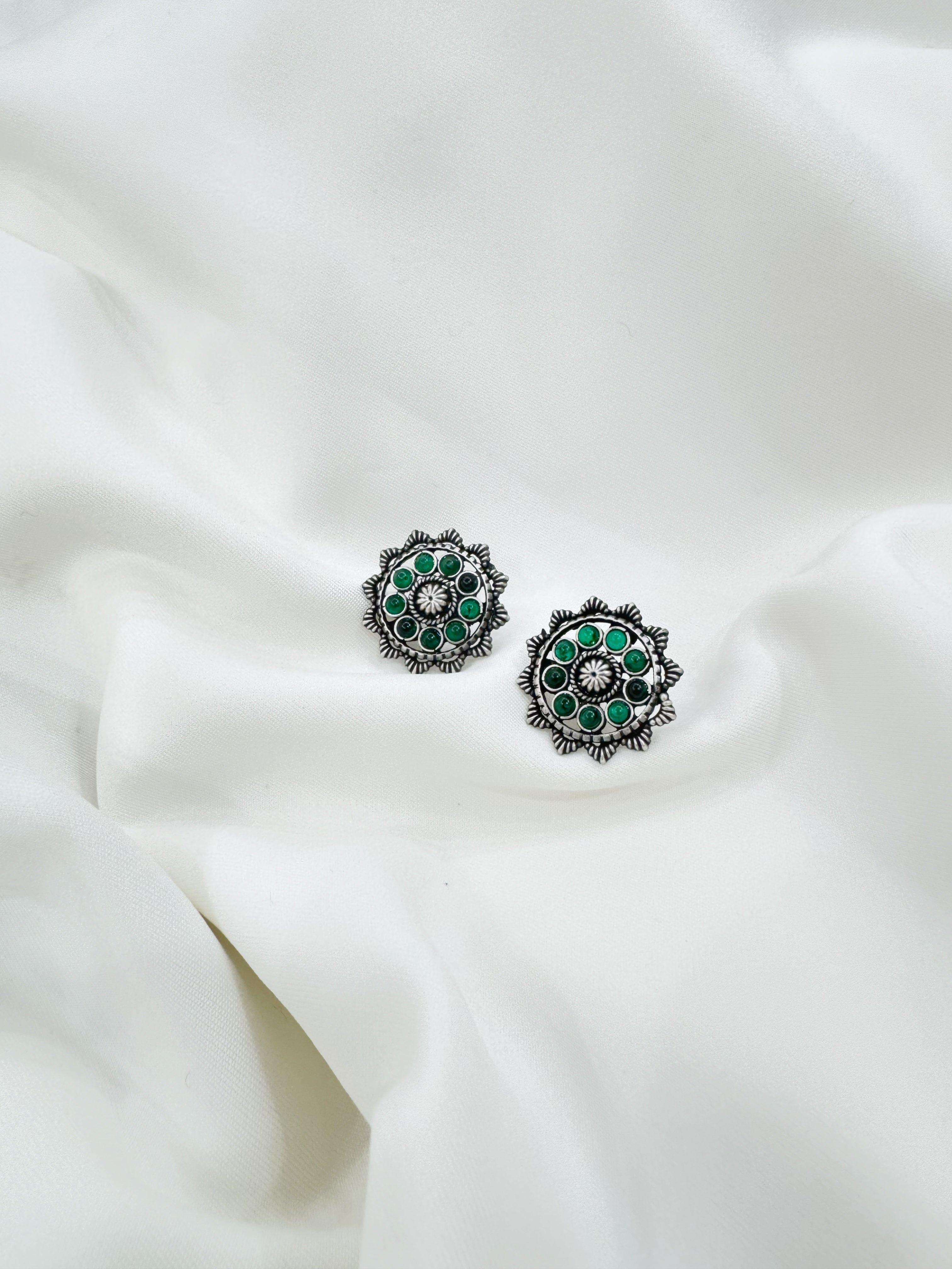 Vrinda Blossom Studs Earrings 92.5 Silver