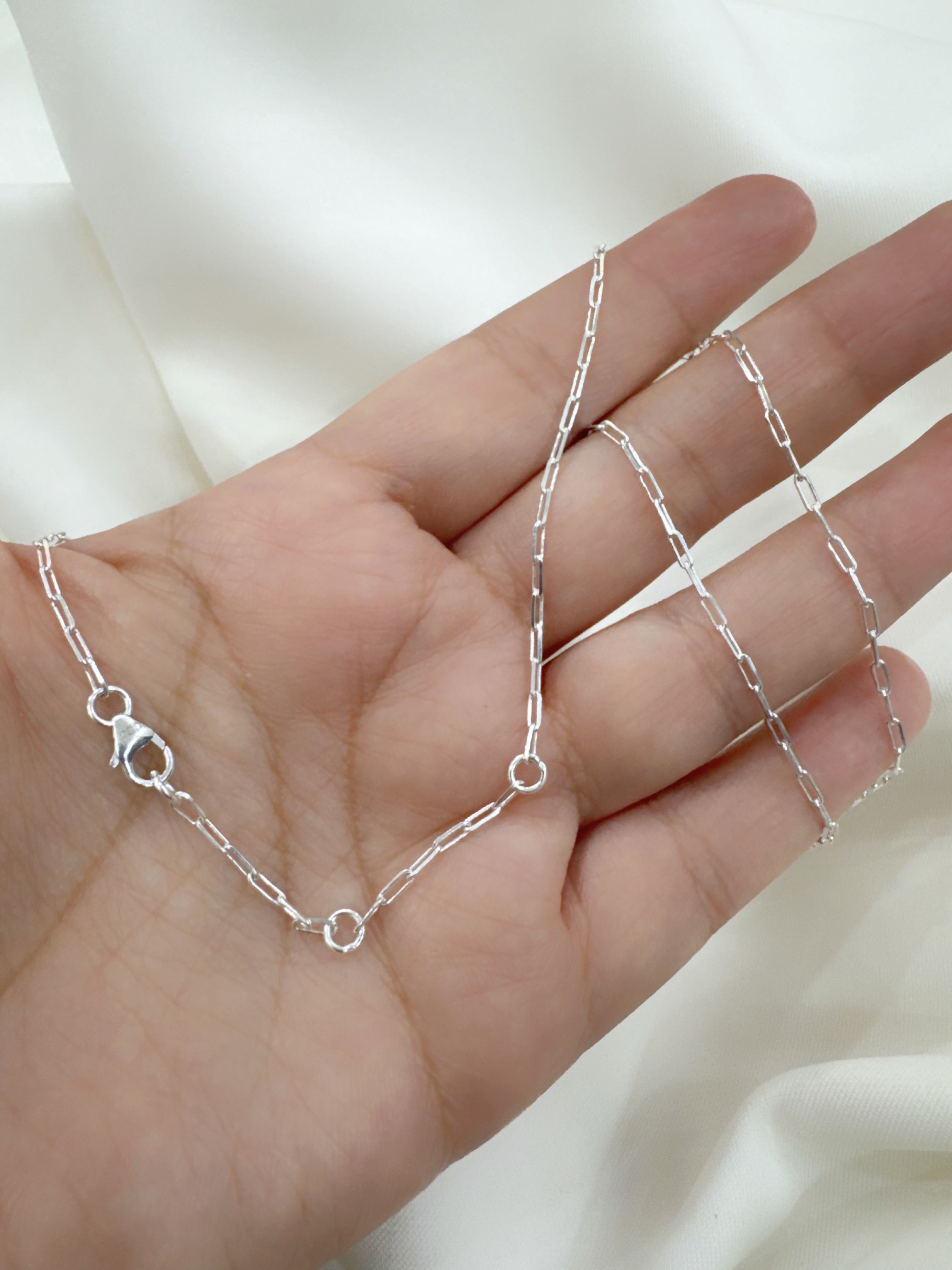 Paperclip Charm 92.5 Silver Chain