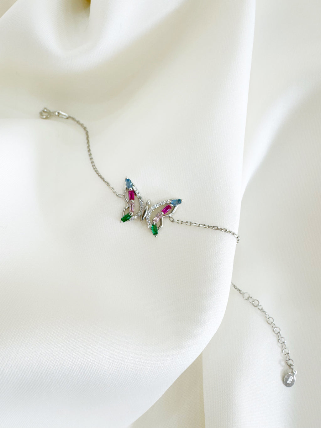 Eira Titli – 92.5 Silver Butterfly Charm Minimalistic Bracelet