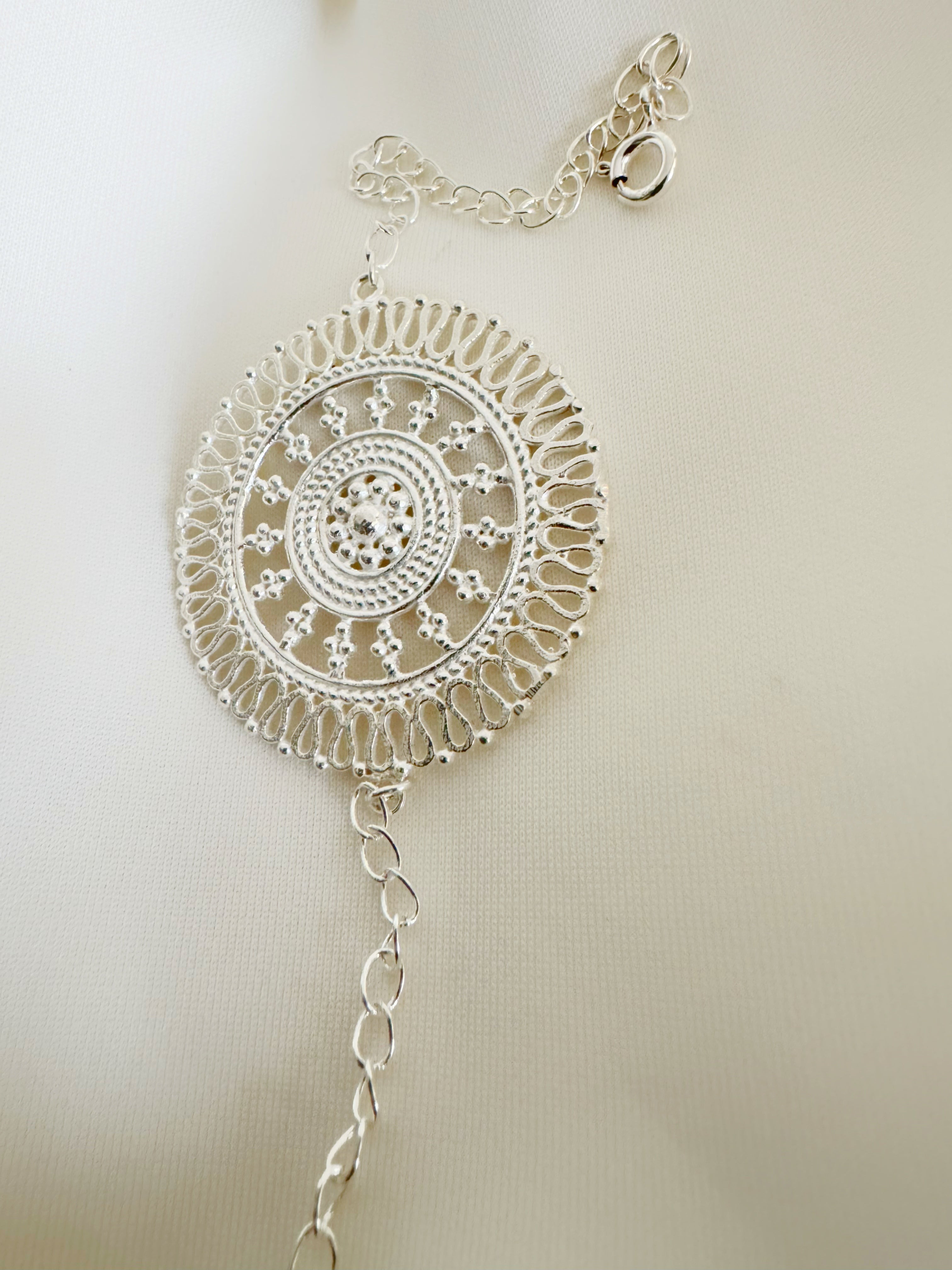 Kaarigari Mandala Handcrafted Rakhi in Pure 92.5 Silver