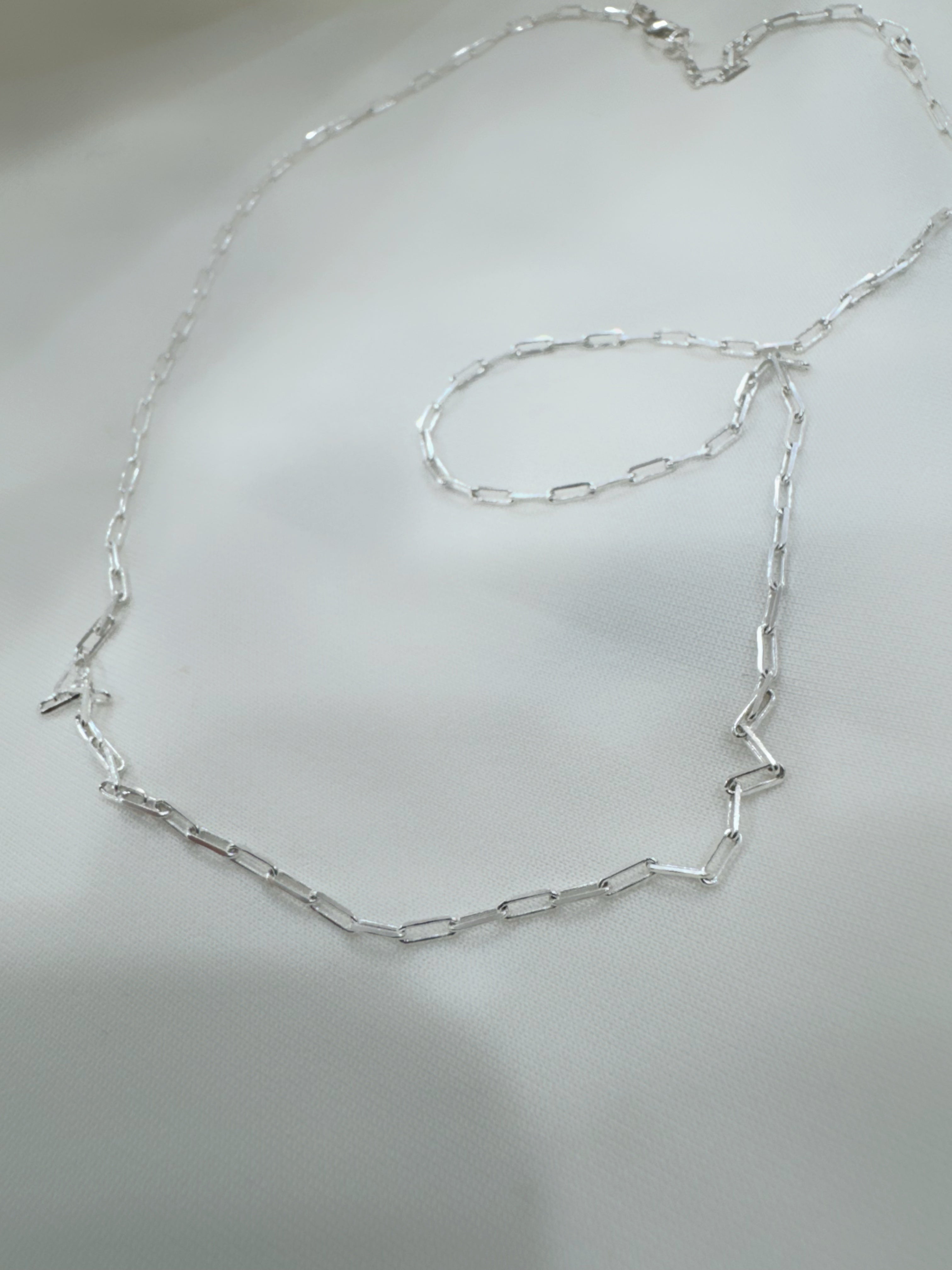 Paperclip Charm 92.5 Silver Chain