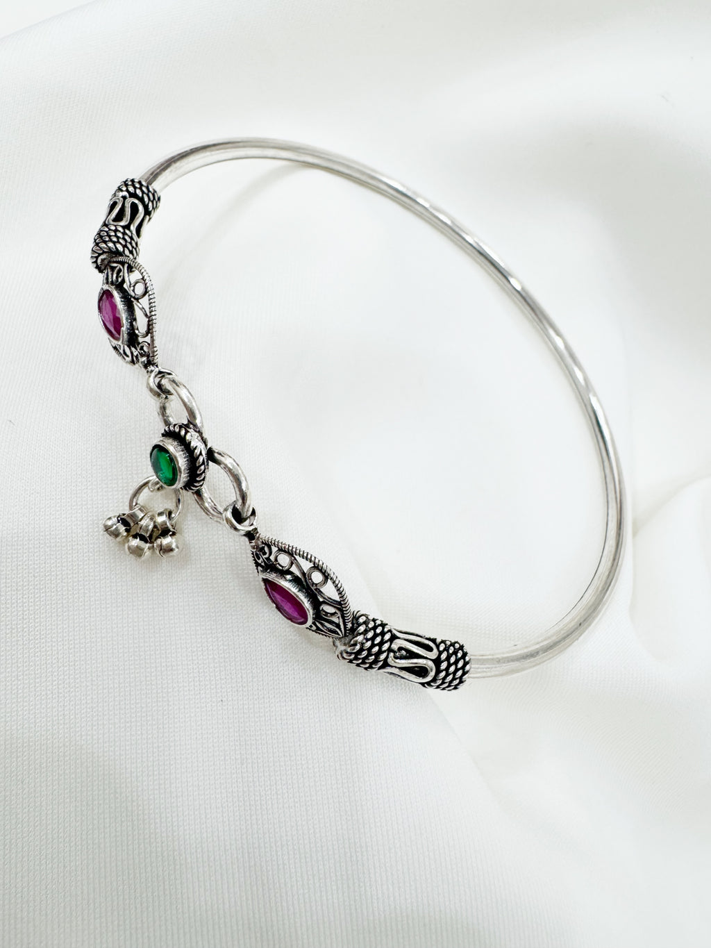Ratna 92.5 Silver Handcrafted Kada Anklet (Single Piece)