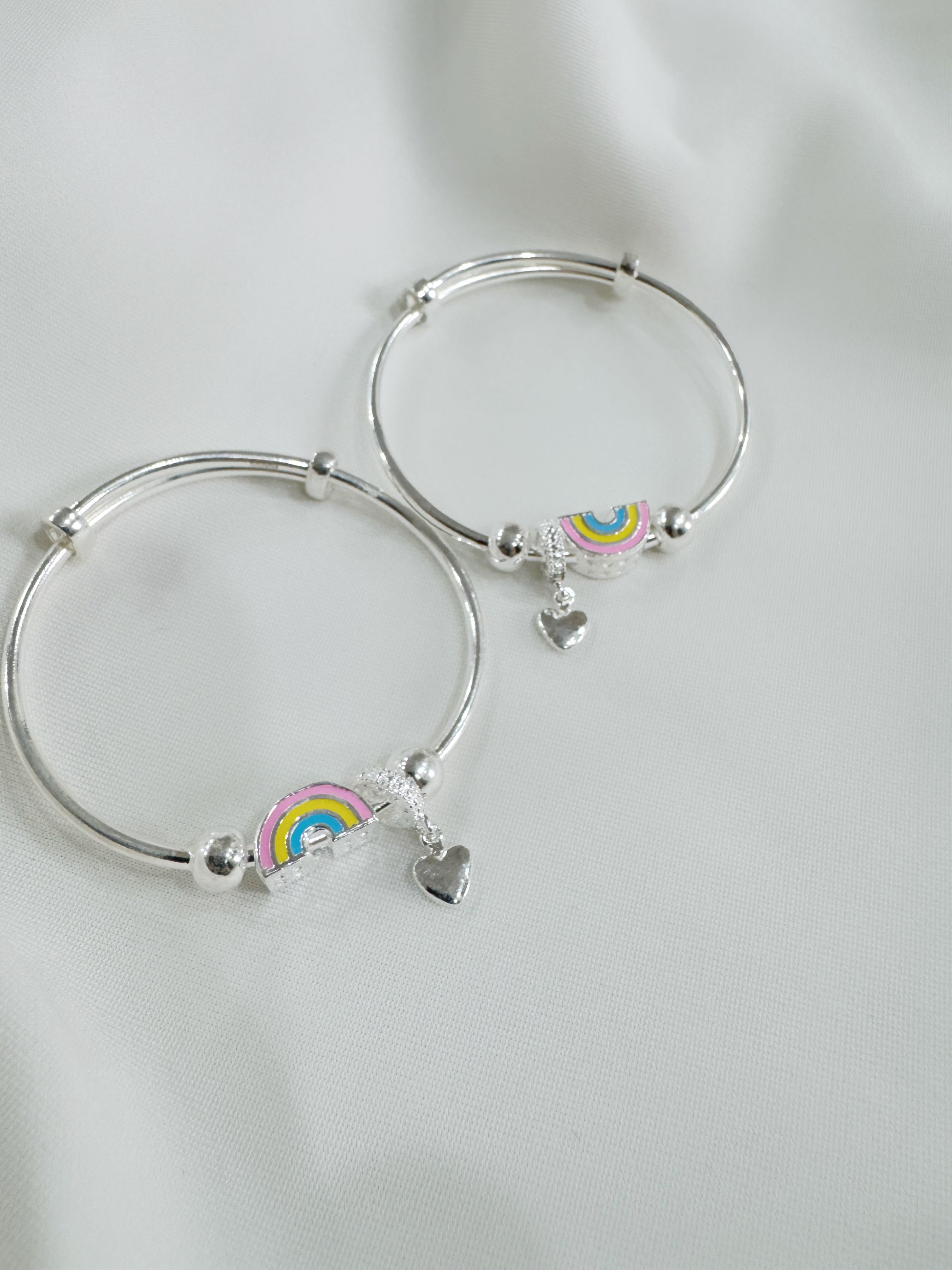 92.5 Silver Rainbow Adjustable Size Nazaria Set for Kids