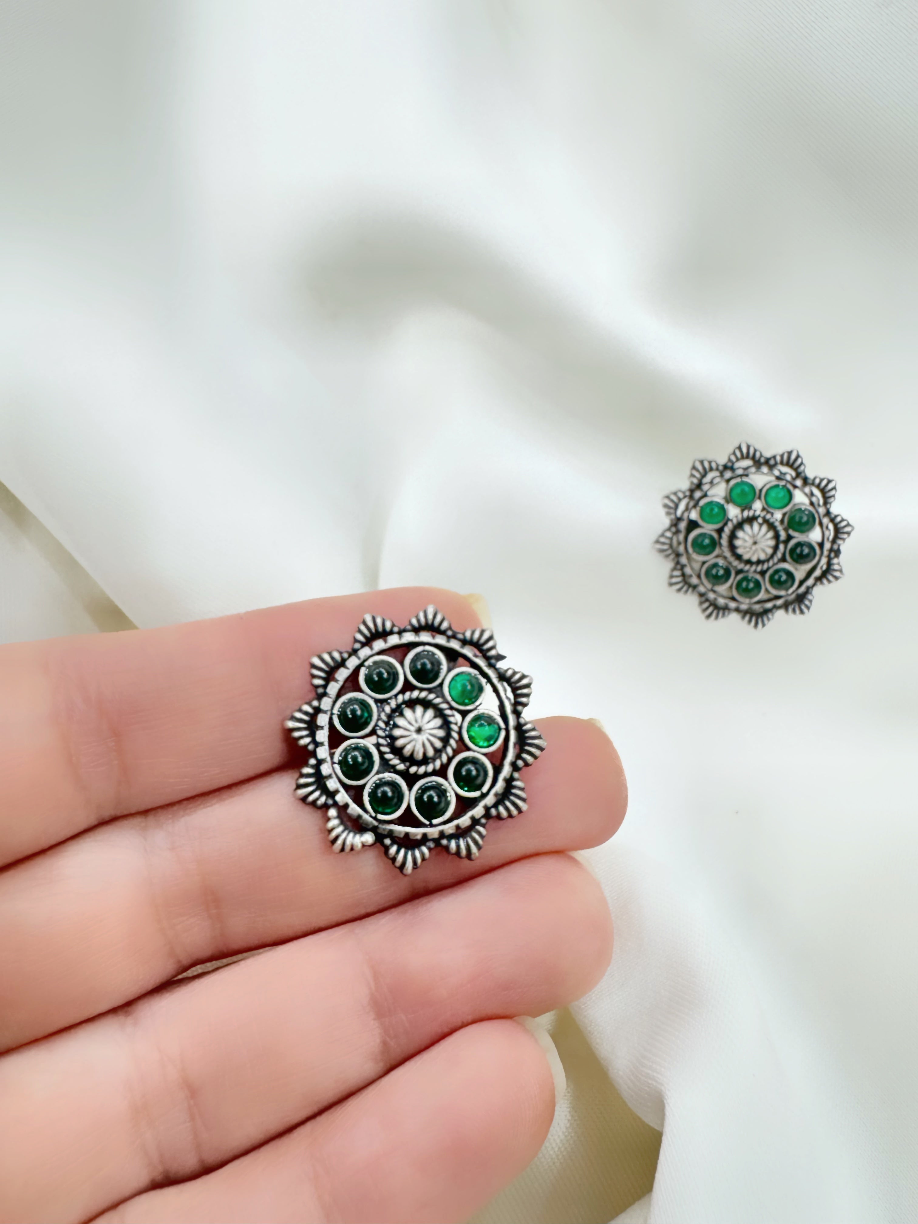 Vrinda Blossom Studs Earrings 92.5 Silver