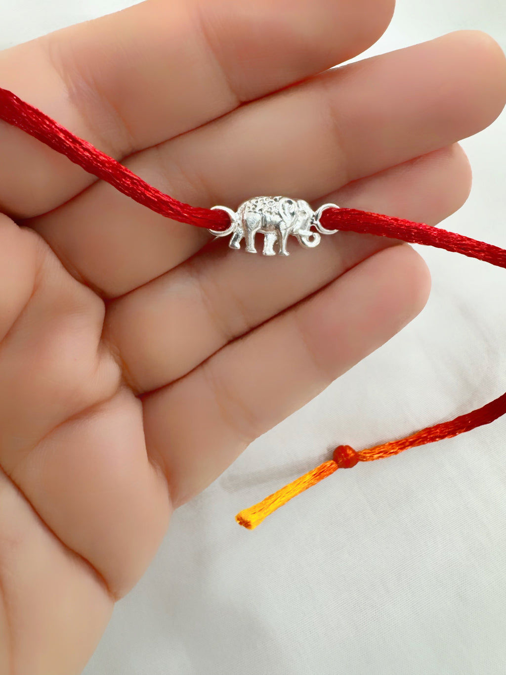 Kids Handcrafted Baby Elephant Rakhi in Pure 92.5 Silver
