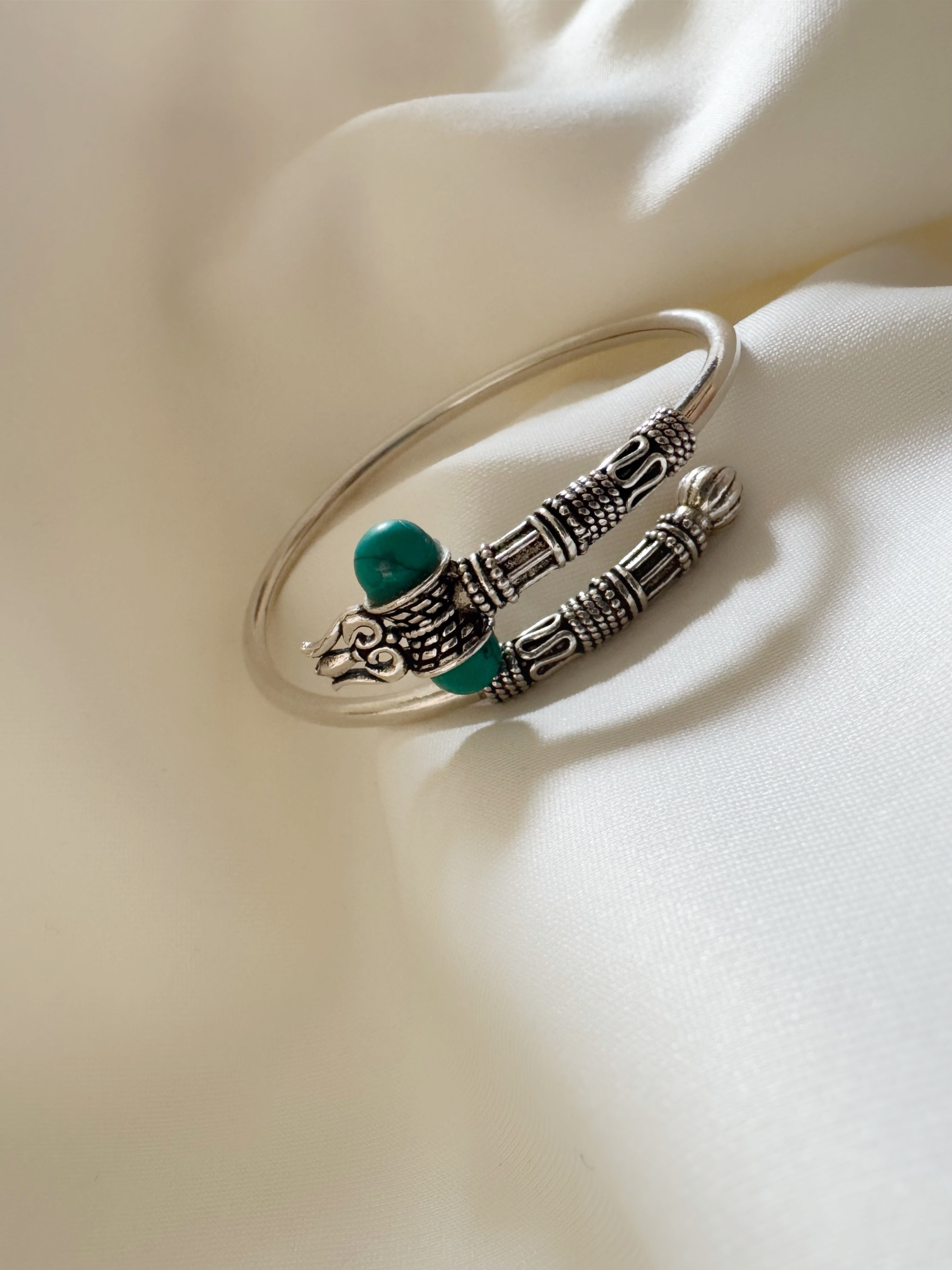 Antique Trishul and Damroo Bracelet 92.5 Silver