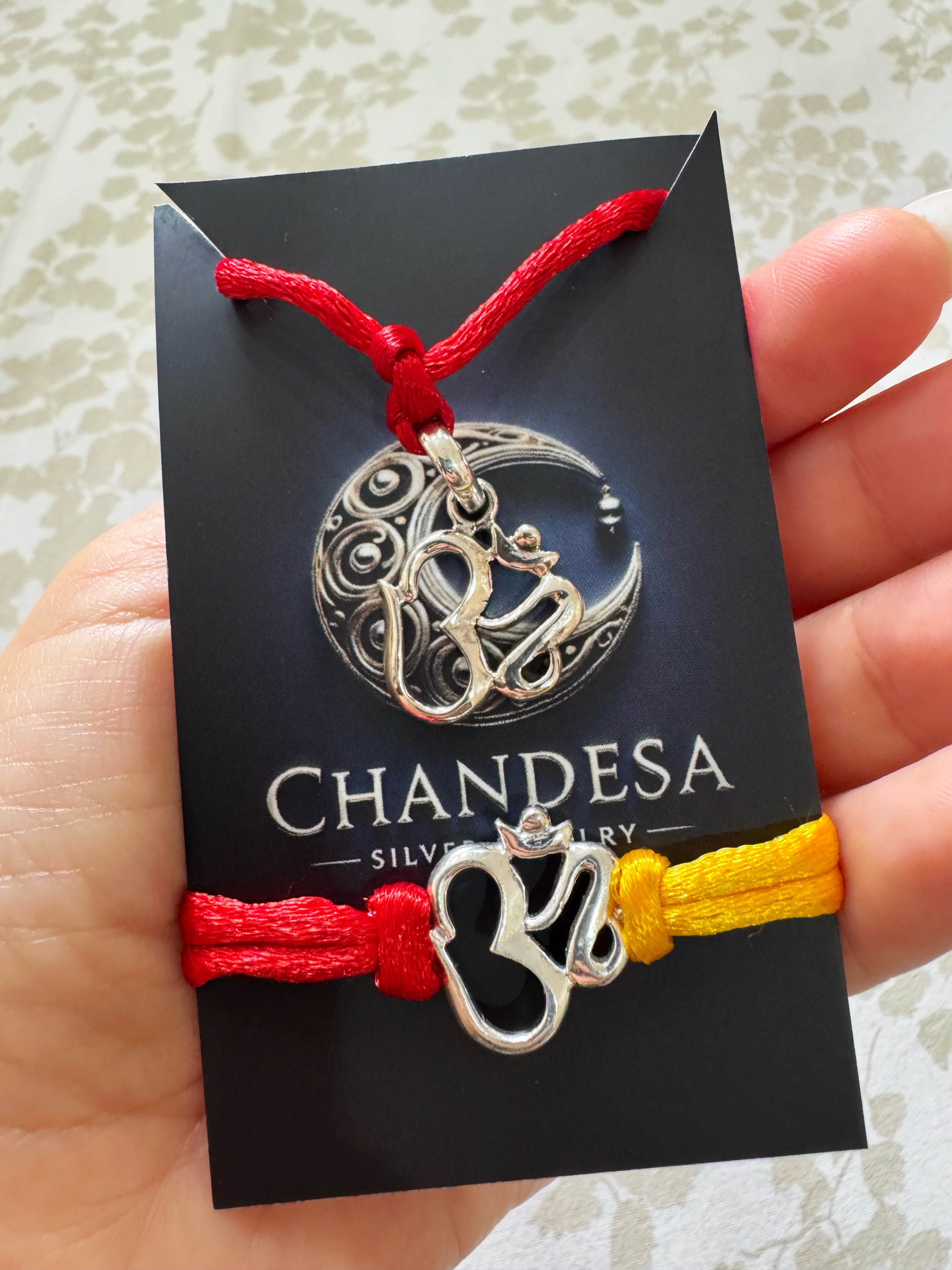 OM Silver Rakhis for Bhai Bhabhi (Lumba) – 925 Handcrafted Silver