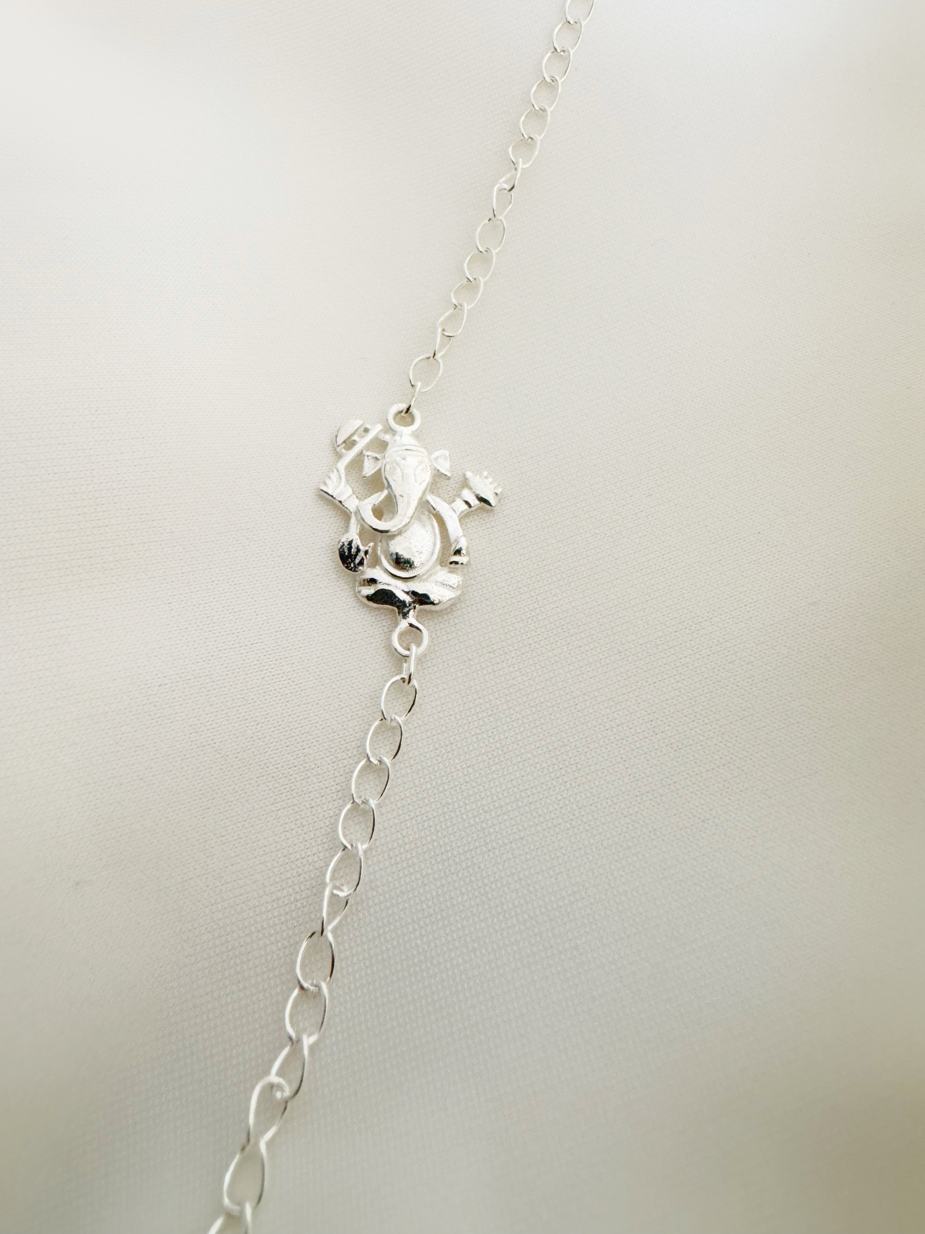 Siddhivinayak Blessings Handcrafted Rakhi in Pure 92.5 Silver - Ganesha