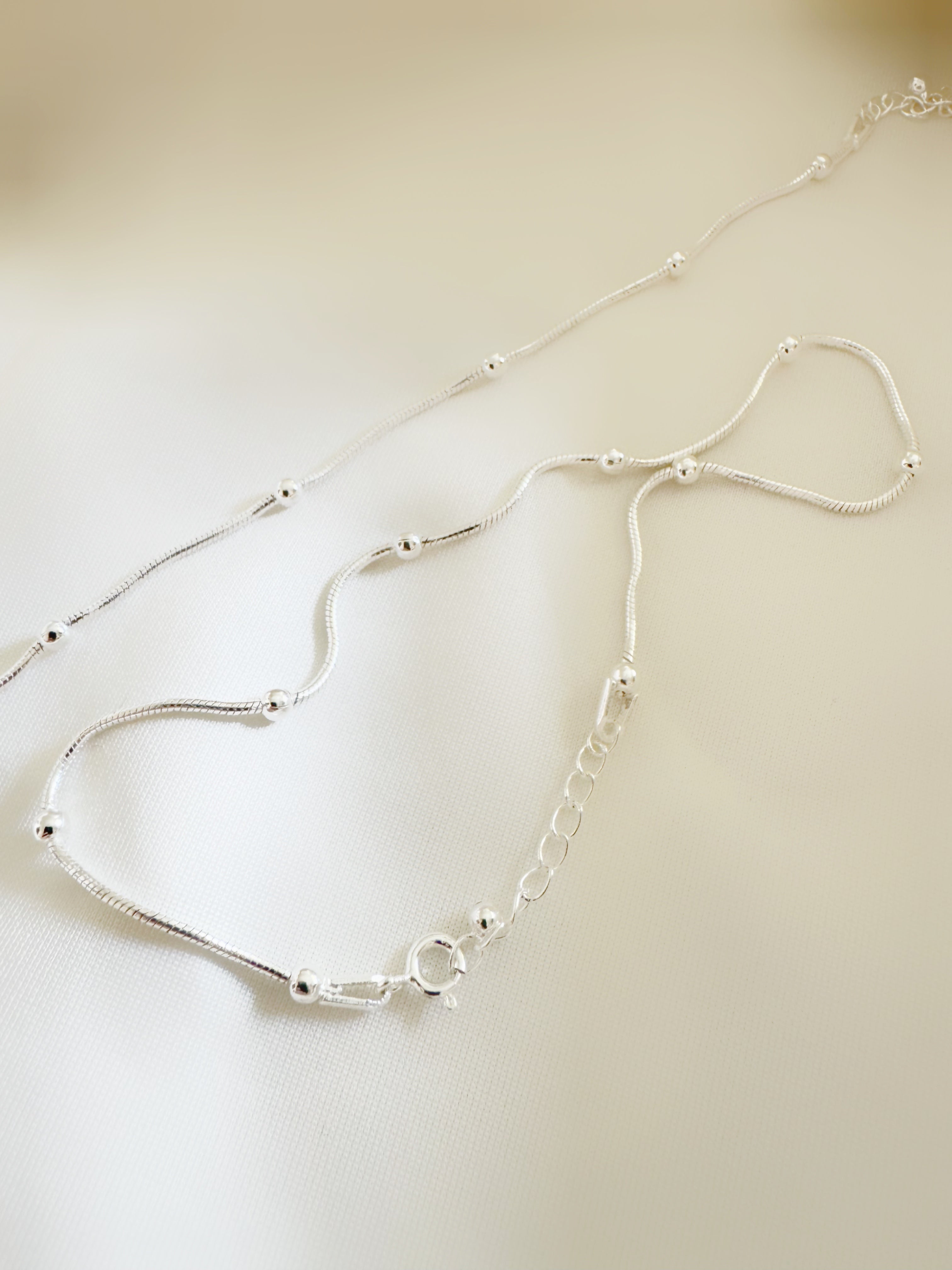 Dew Drop Chain Light Weight 92.5 Silver Anklets