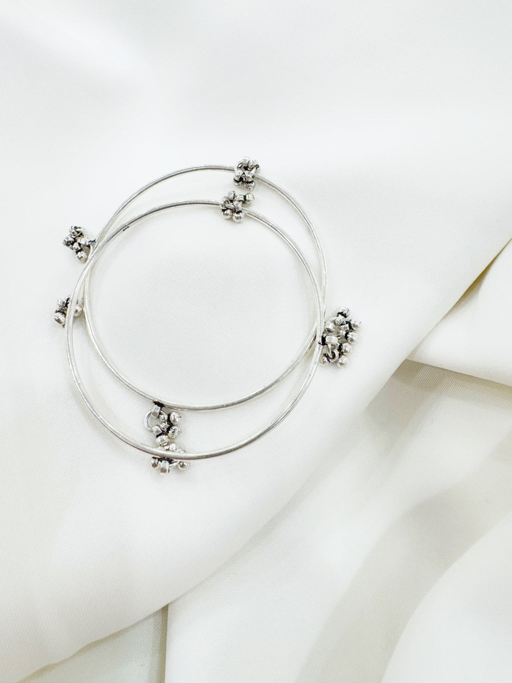 Pair of 92.5 Silver Ghunghroo Bangles
