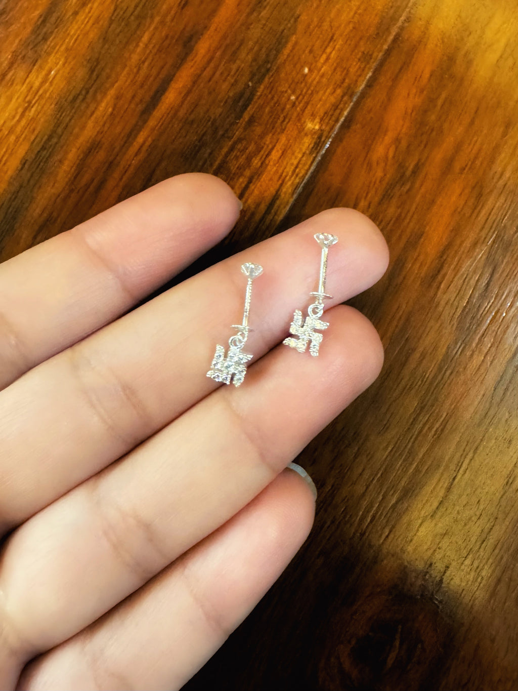 Everyday Bugadi - Swastik Helix Earrings - 92.5 Silver