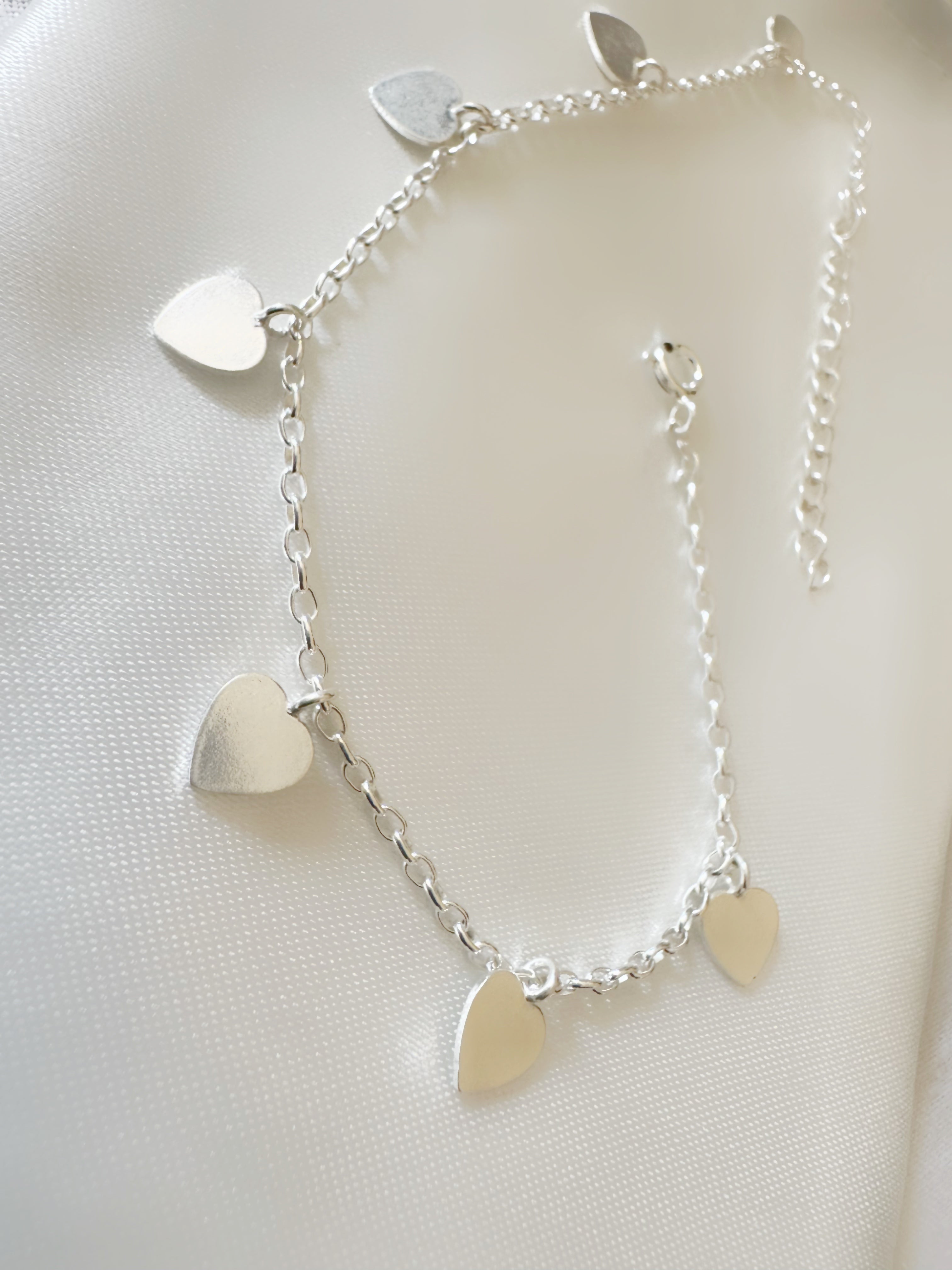 Sagarika – Little Hearts Anklet 92.5 Silver (Single Piece)