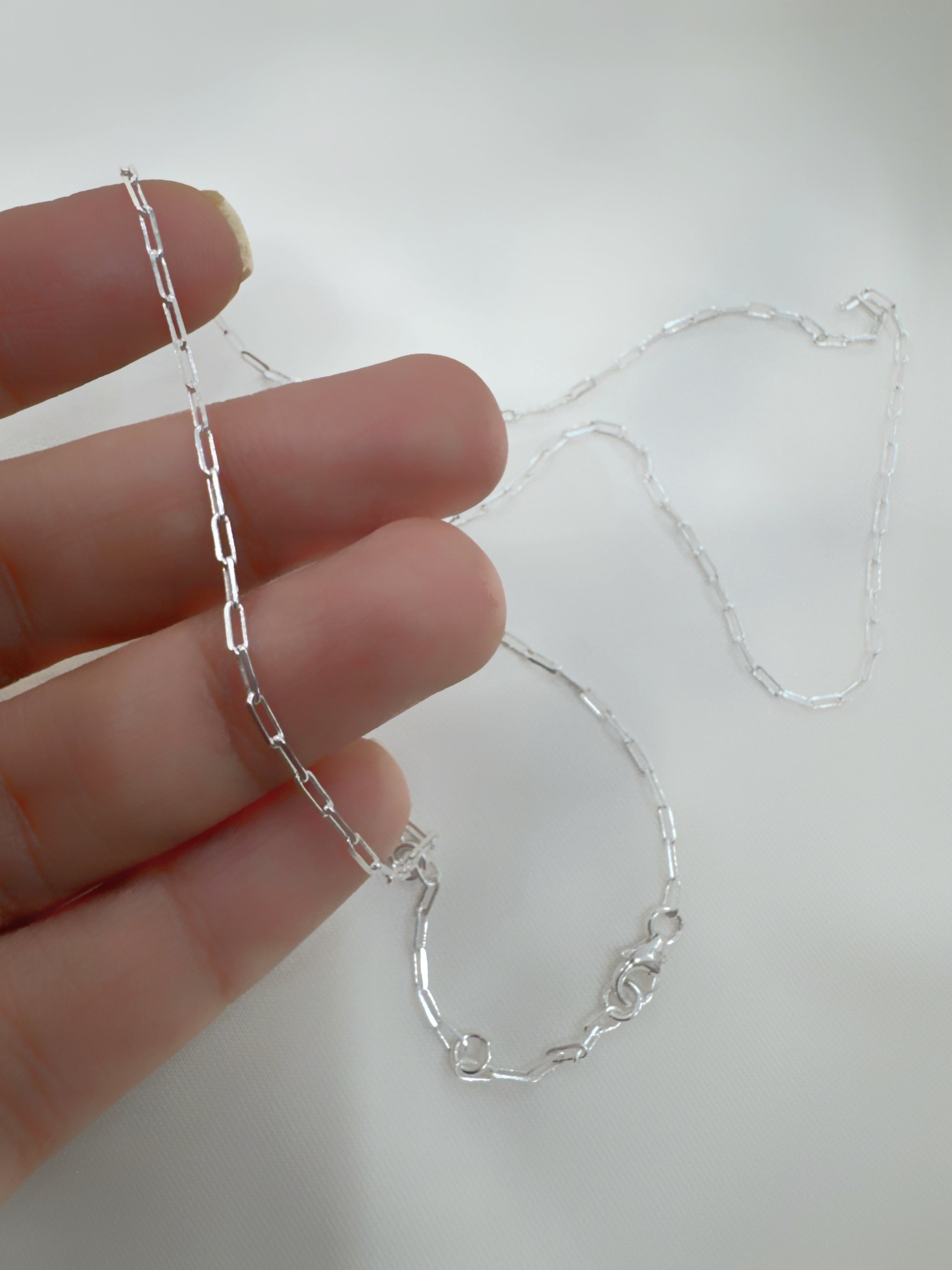 Paperclip Charm 92.5 Silver Chain