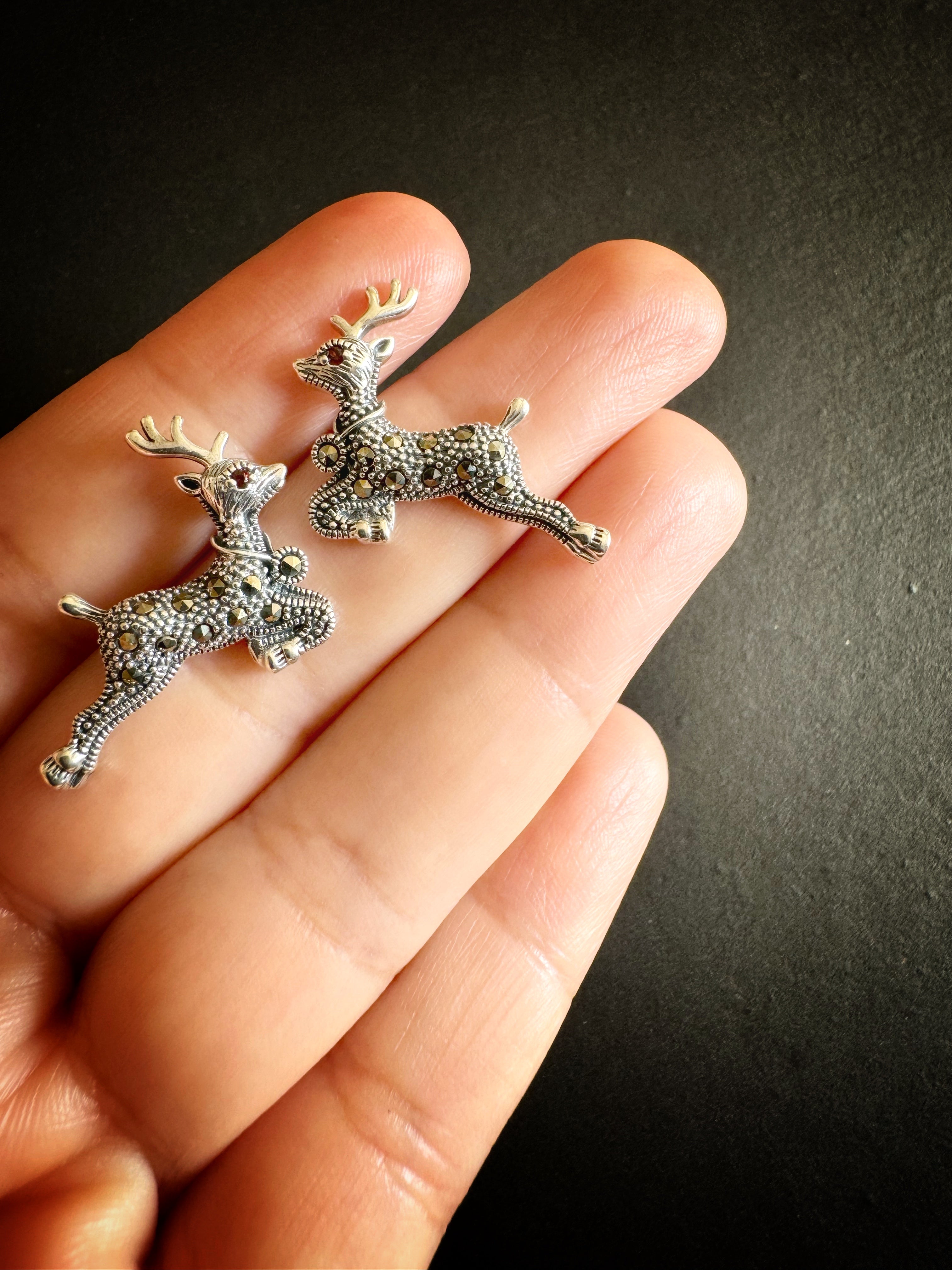 92.5 Silver Deer Earrings