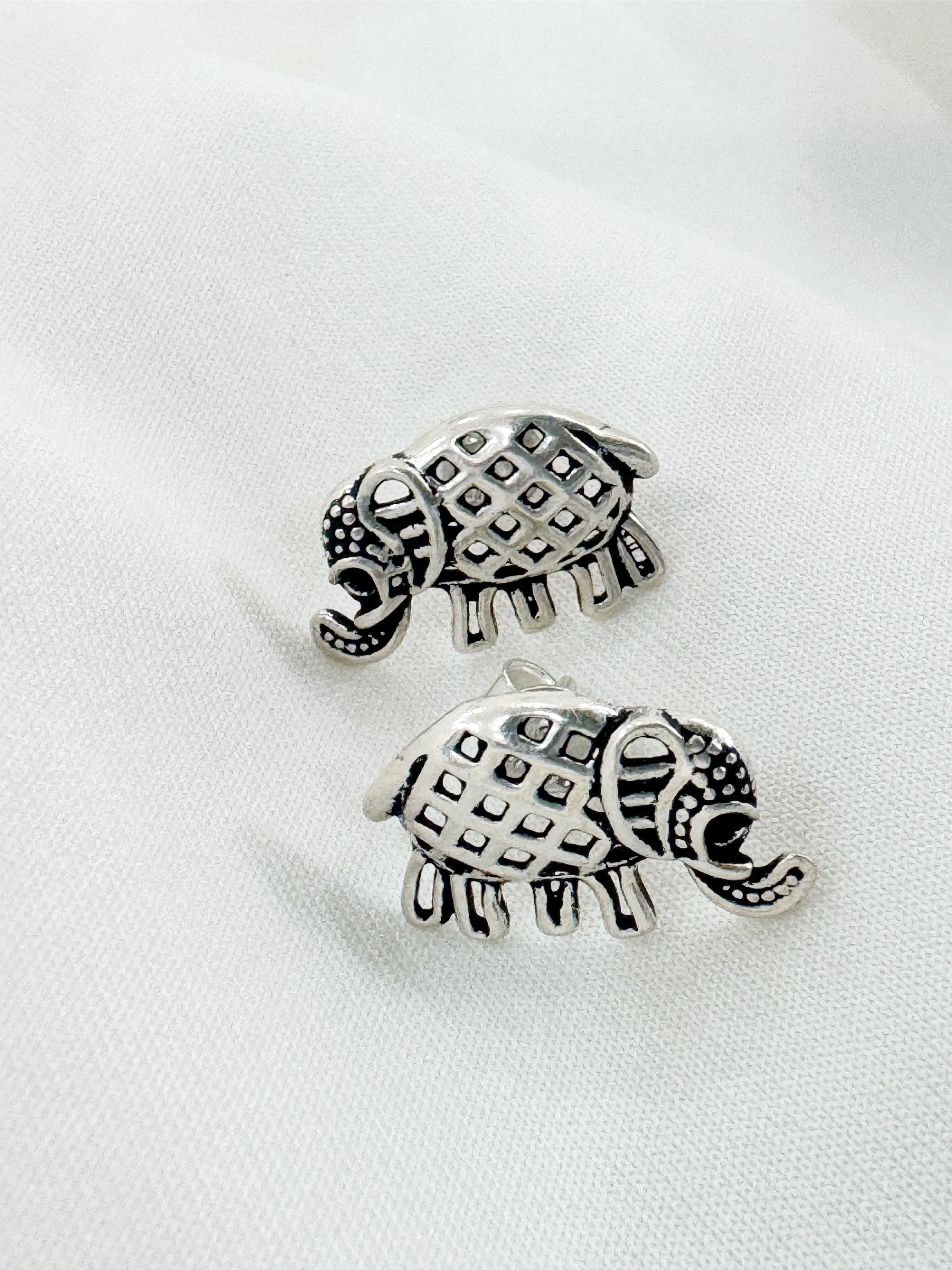 Haathi Charm Earrings – 92.5 Silver Handcrafted