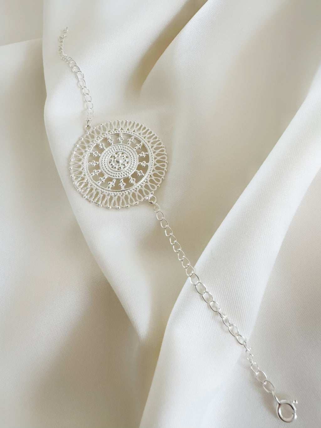 Kaarigari Mandala Handcrafted Rakhi in Pure 92.5 Silver