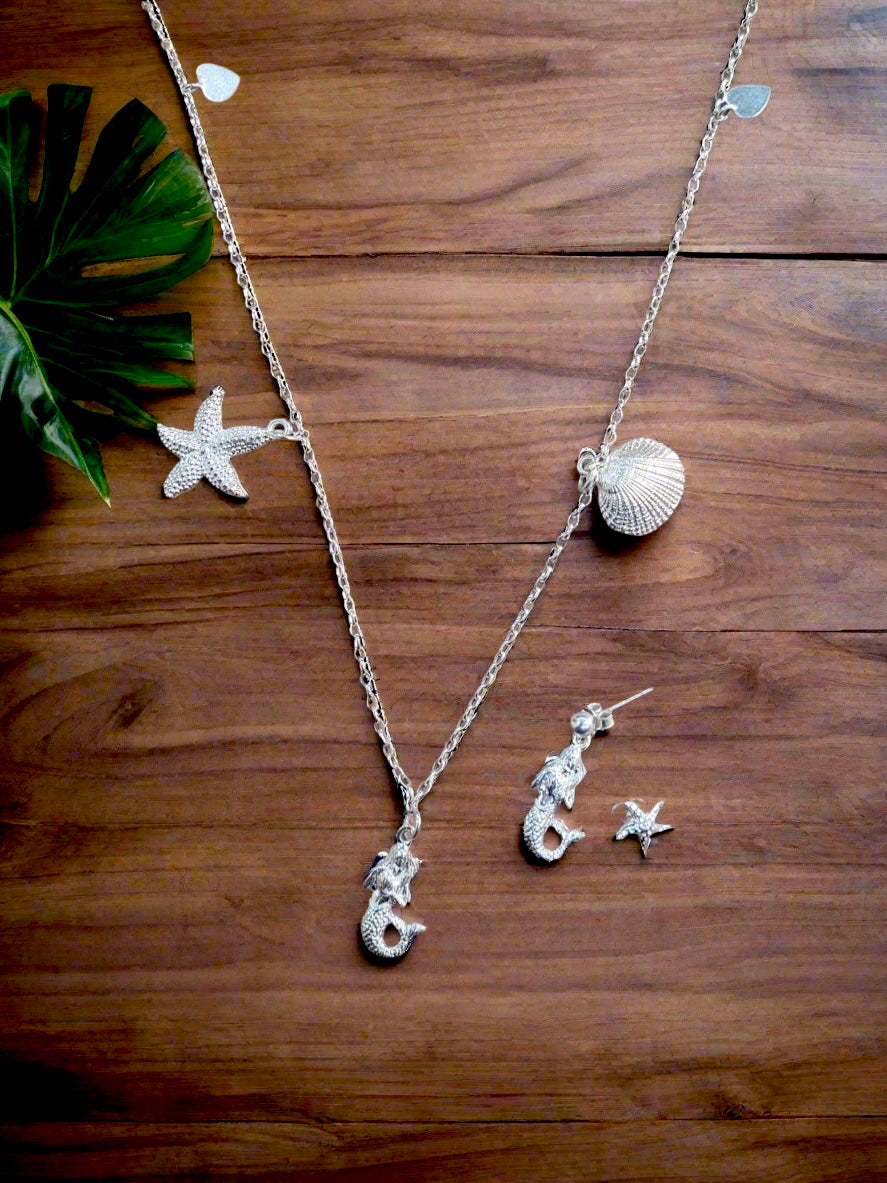 Sagarika – Ocean Vibes Necklace Set 92.5 Silver