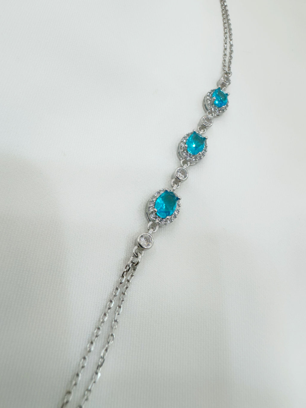 Neelam – 92.5 Silver Oceanic Blue Statement Bracelet