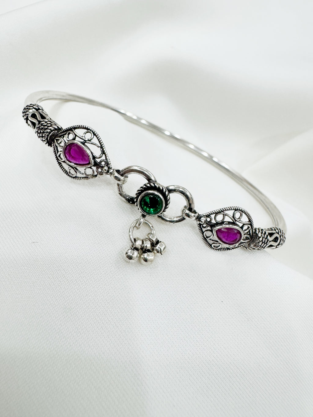 Ratna 92.5 Silver Handcrafted Kada Anklet (Single Piece)